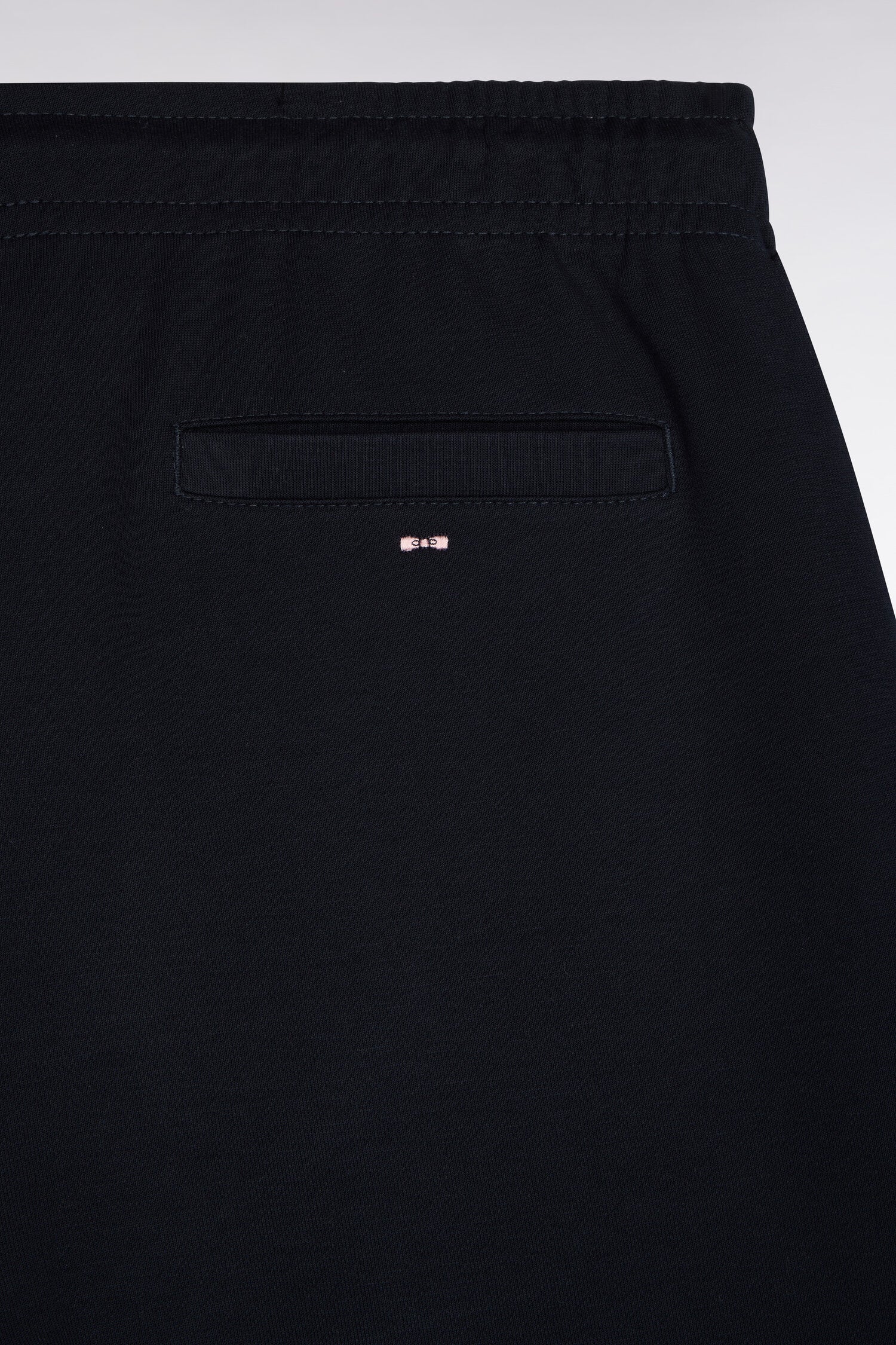 Jogging en interlock de coton stretch marine coupe droite