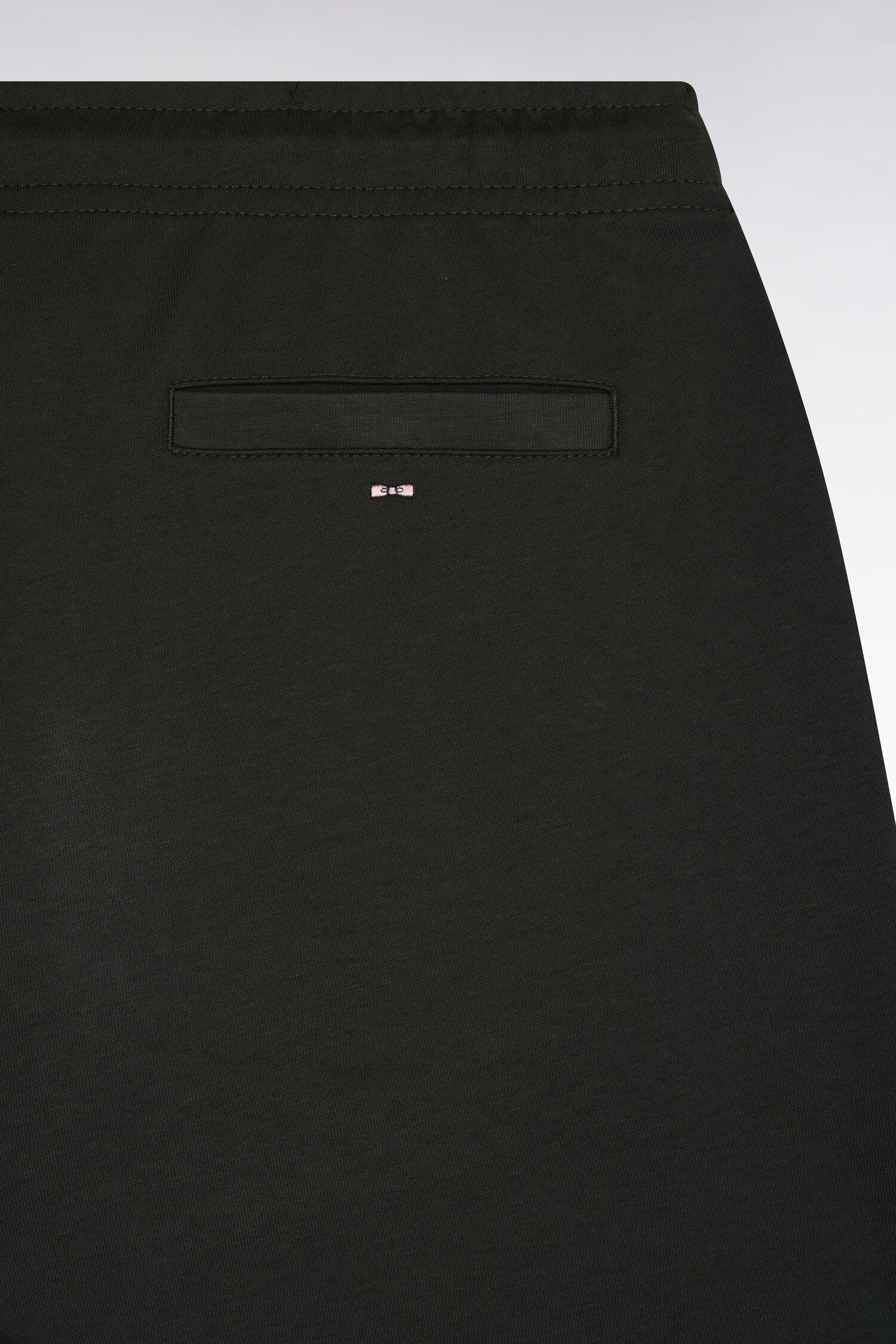 Jogging en interlock de coton stretch kaki coupe droite