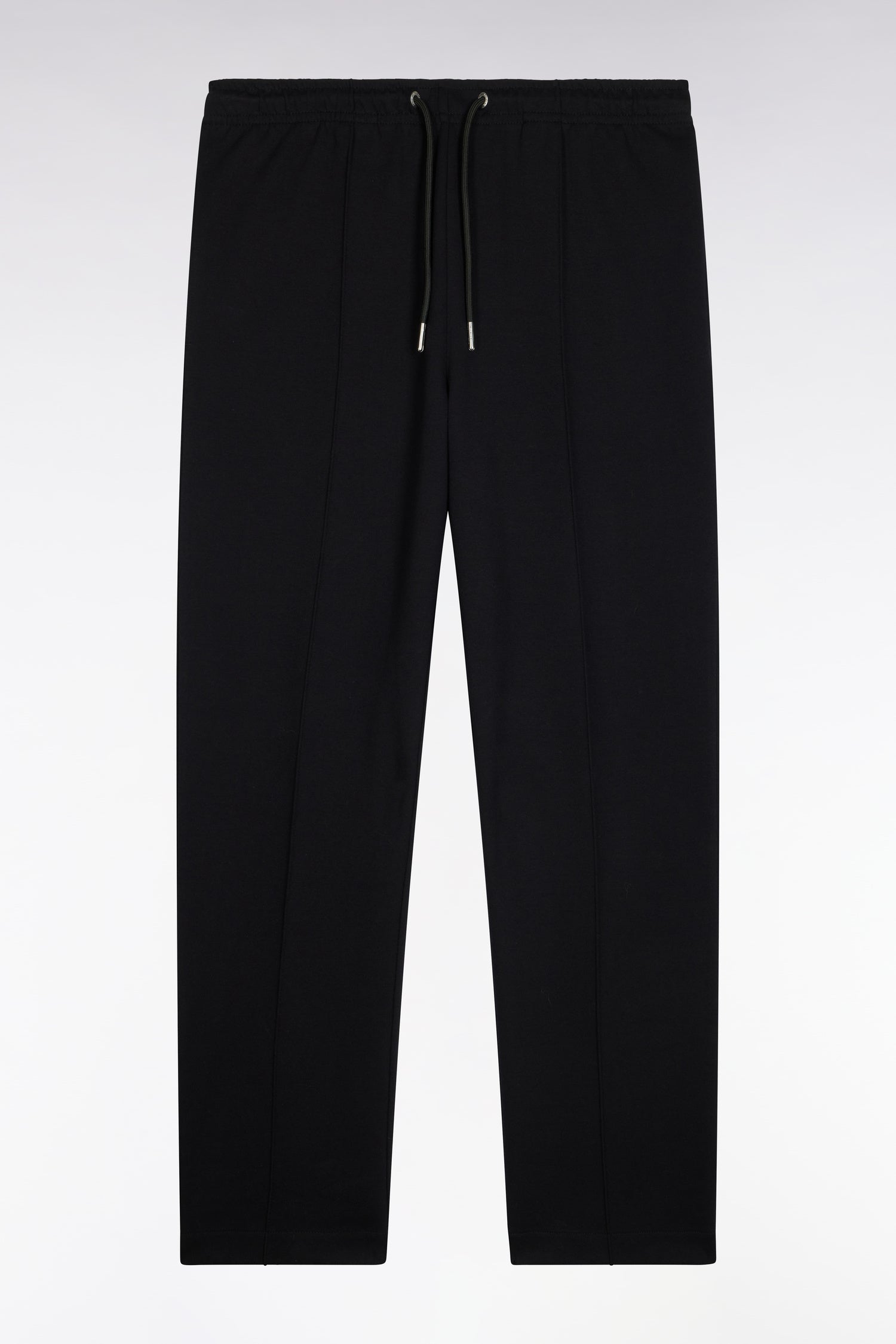 Jogging en interlock de coton stretch noir coupe droite