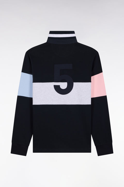 Maillot manches longues coupé cousu en jersey de coton marine broderie 5 - Image 2