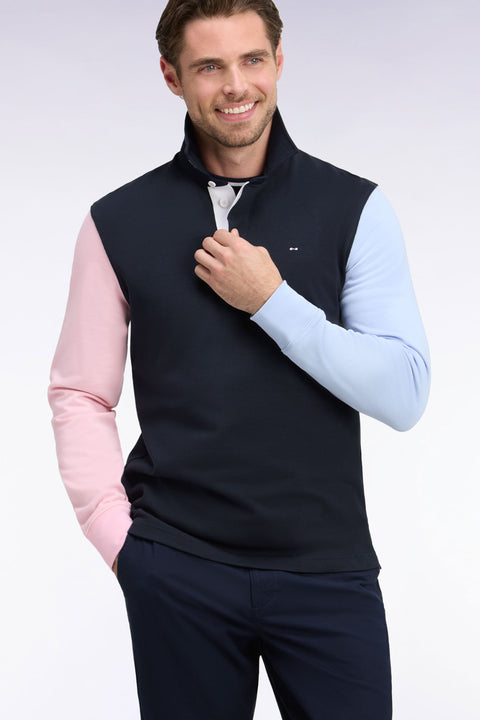 Maillot manches longues tricolore en jersey de coton - Image 1