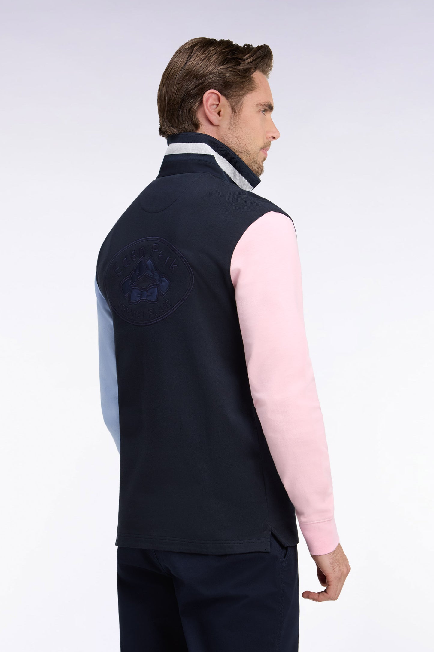 Maillot manches longues tricolore en jersey de coton