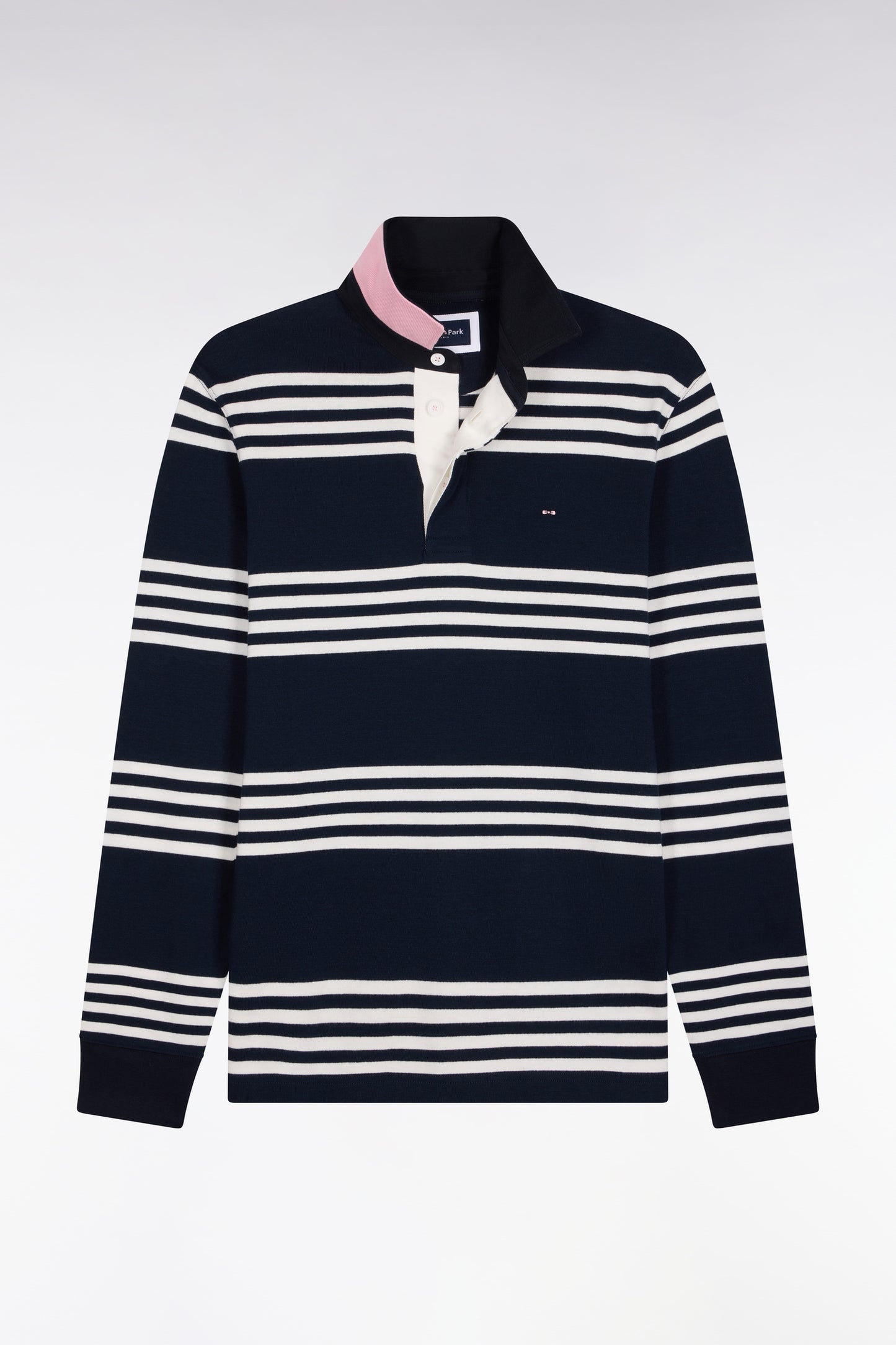 Maillot manches longues rayé marine et blanc