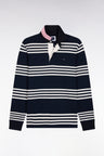 Maillot manches longues rayé marine et blanc