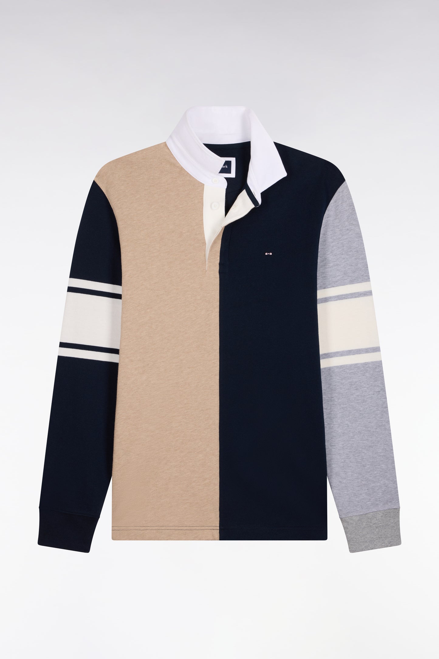 Maillot manches longues en jersey coton à découpe verticale beige