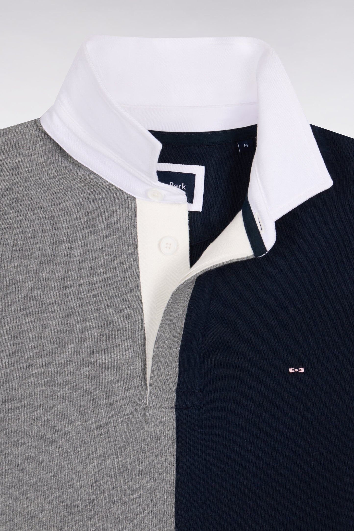 Maillot manches longues en jersey coton à découpe verticale gris
