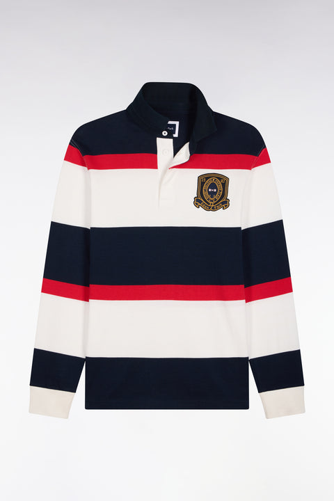 Maillot manches longues rayé marine avec broderie écusson - Image 2