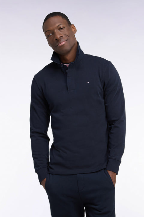 Maillot manches longues en jersey coton marine brodé - Image 3