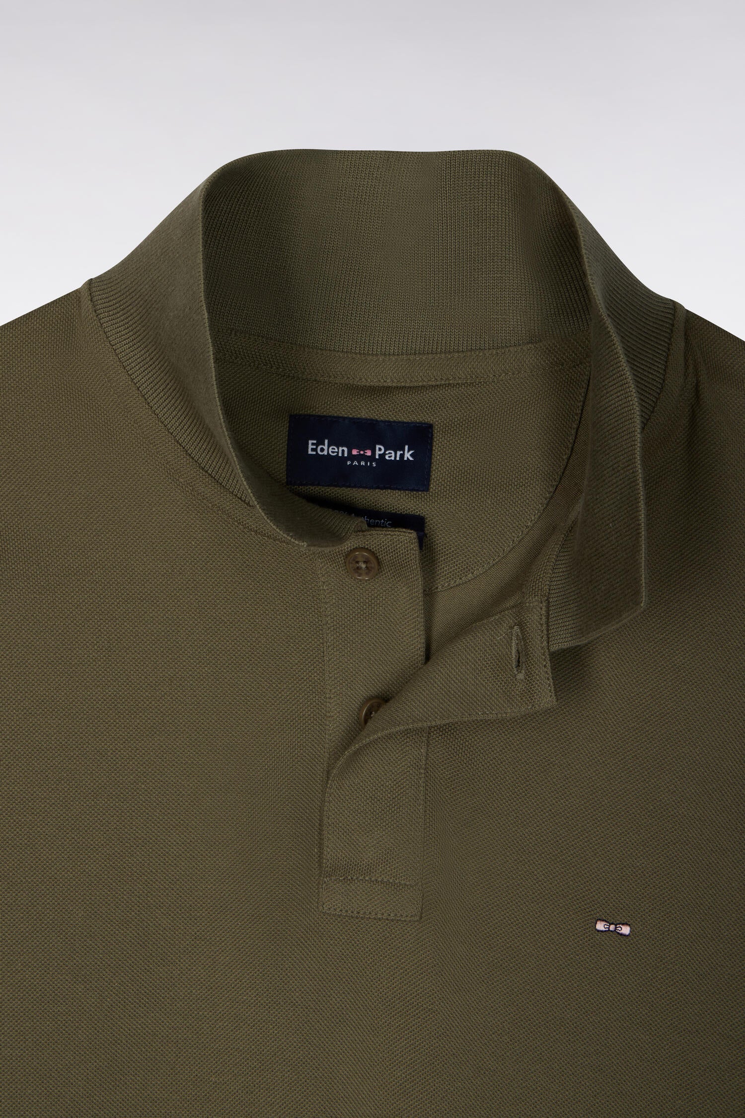 Polo manches courtes en coton Pima kaki coupe droite
