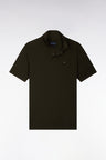 Polo manches courtes en coton Pima kaki coupe droite