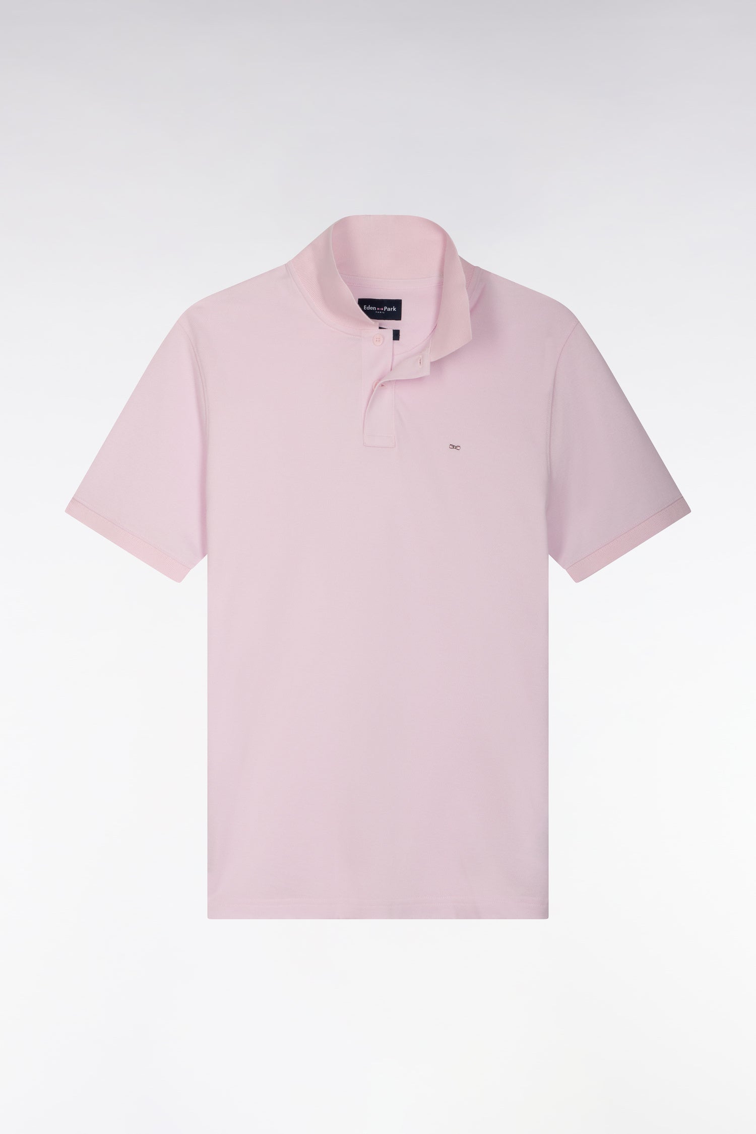 Polo manches courtes en coton Pima rose coupe droite