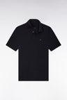 Polo manches courtes en coton stretch marine coupe ajustée