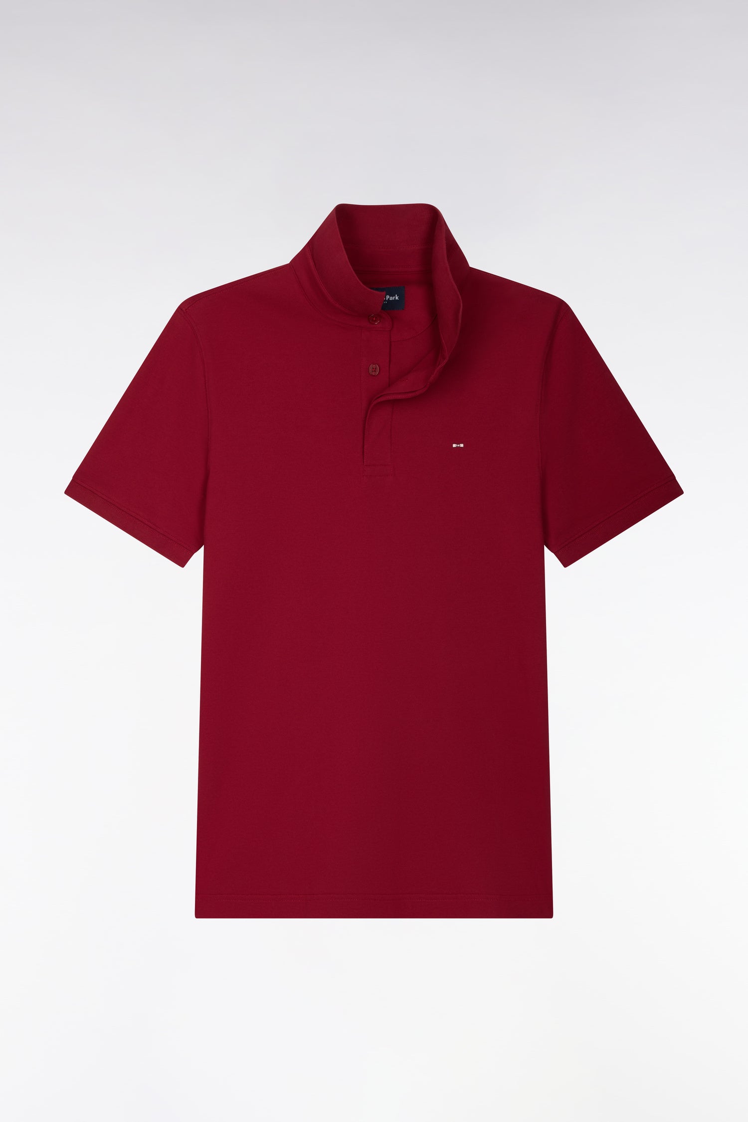 Polo manches courtes en coton stretch rouge coupe ajustée