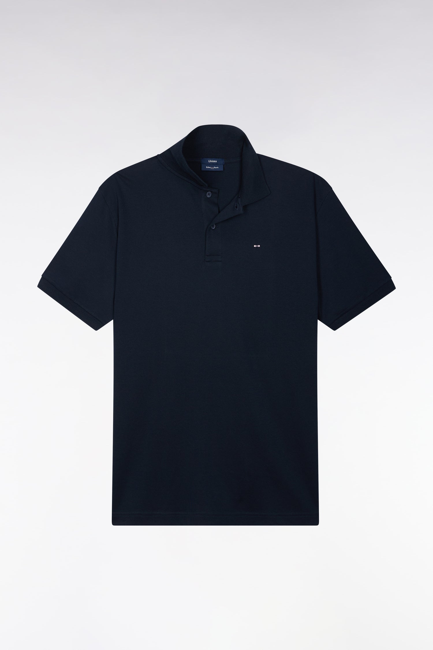 Polo unisexe manches courtes en coton interlock marine