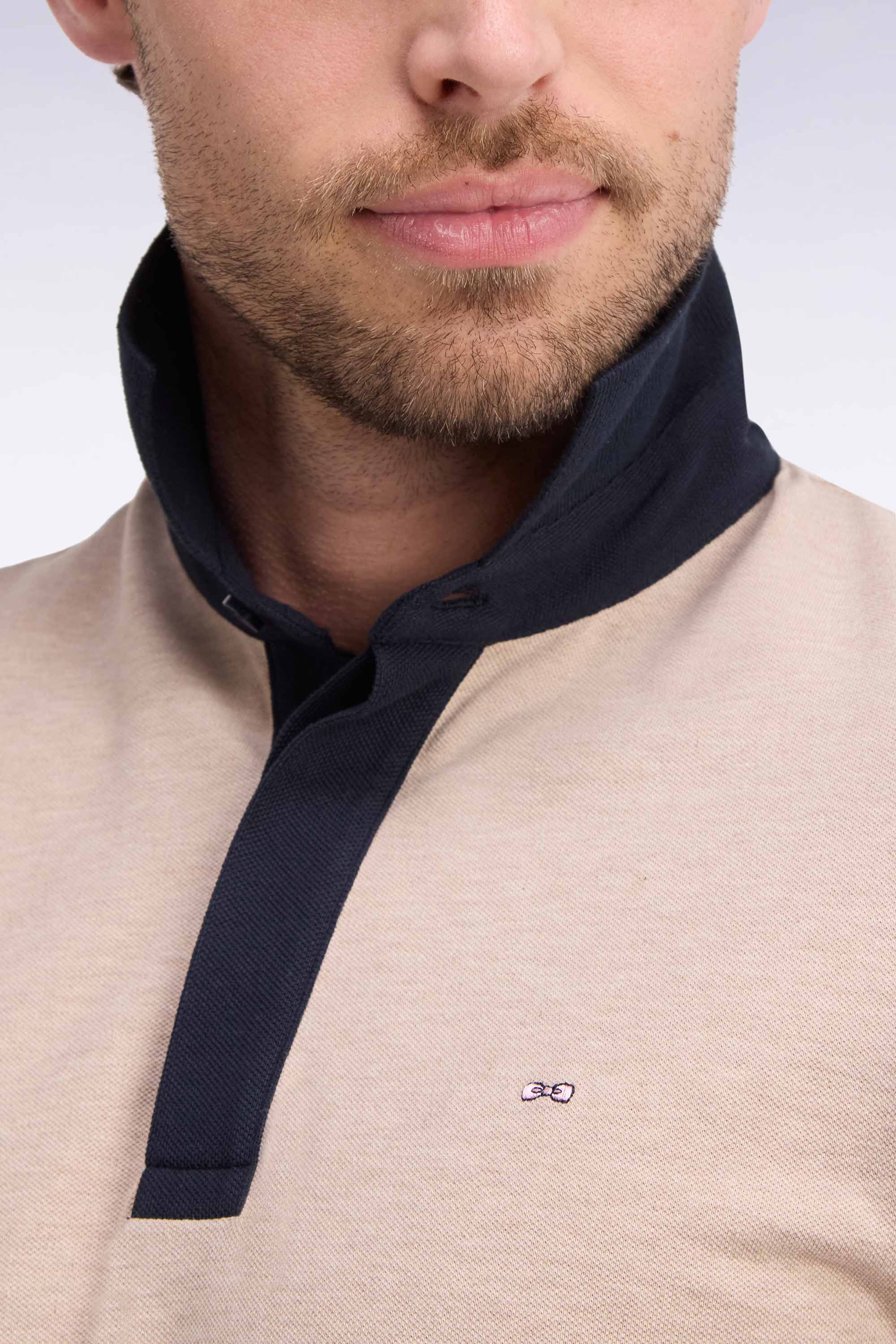 Kurzarm-Poloshirt aus Baumwolle Marineblau