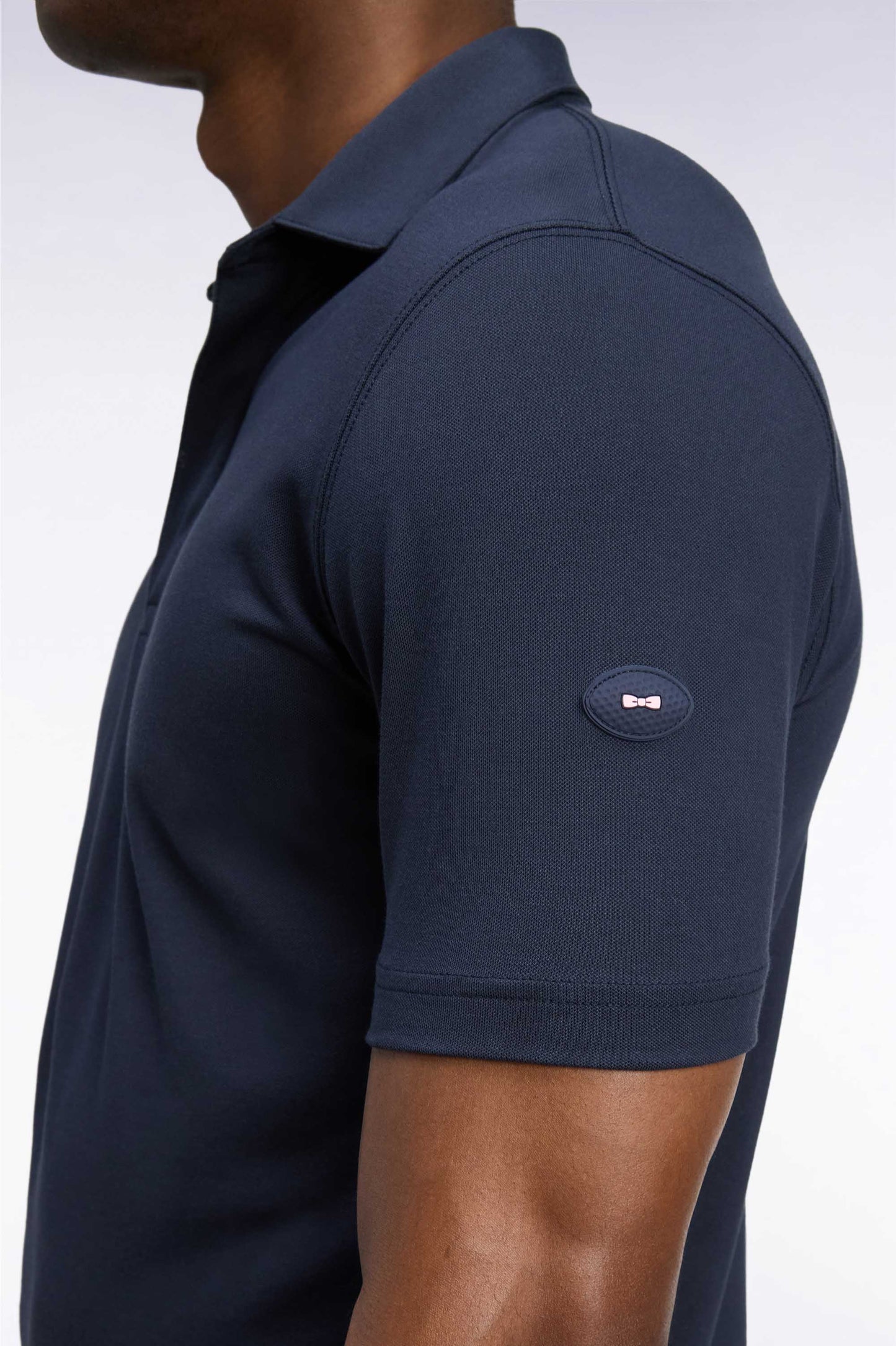 Polo golf manches courtes marine coupe droite