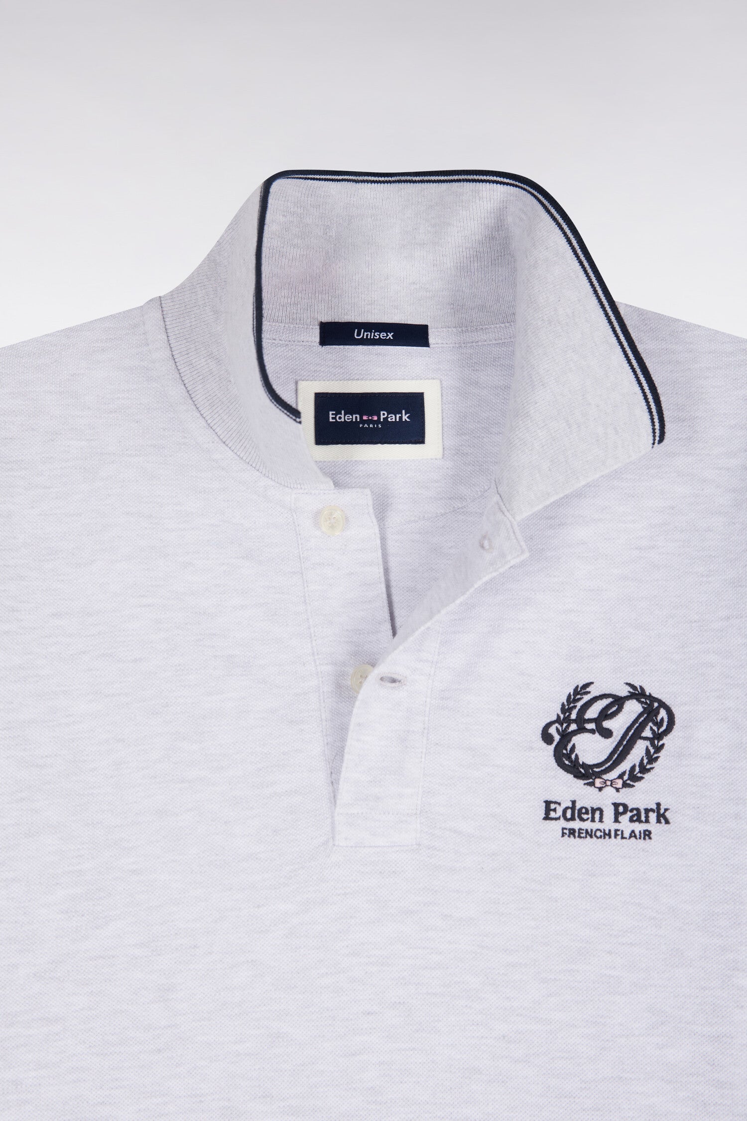 Polo manches courtes en coton mercerisé gris