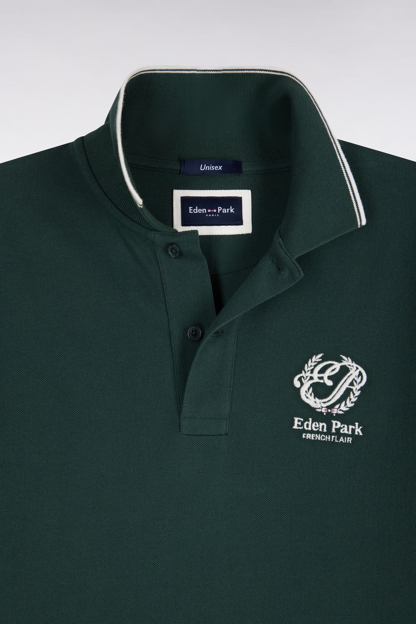 Polo manches courtes en coton mercerisé vert forêt