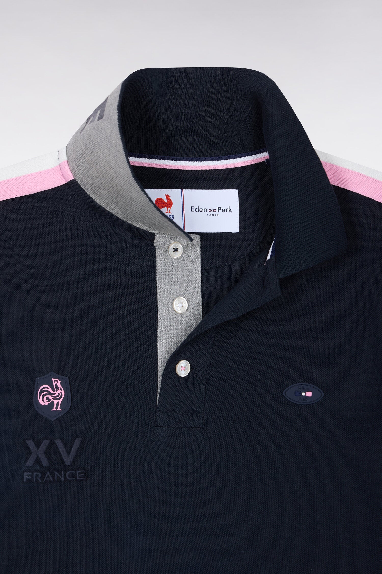 Polo manches courtes XV de France marine coupe droite