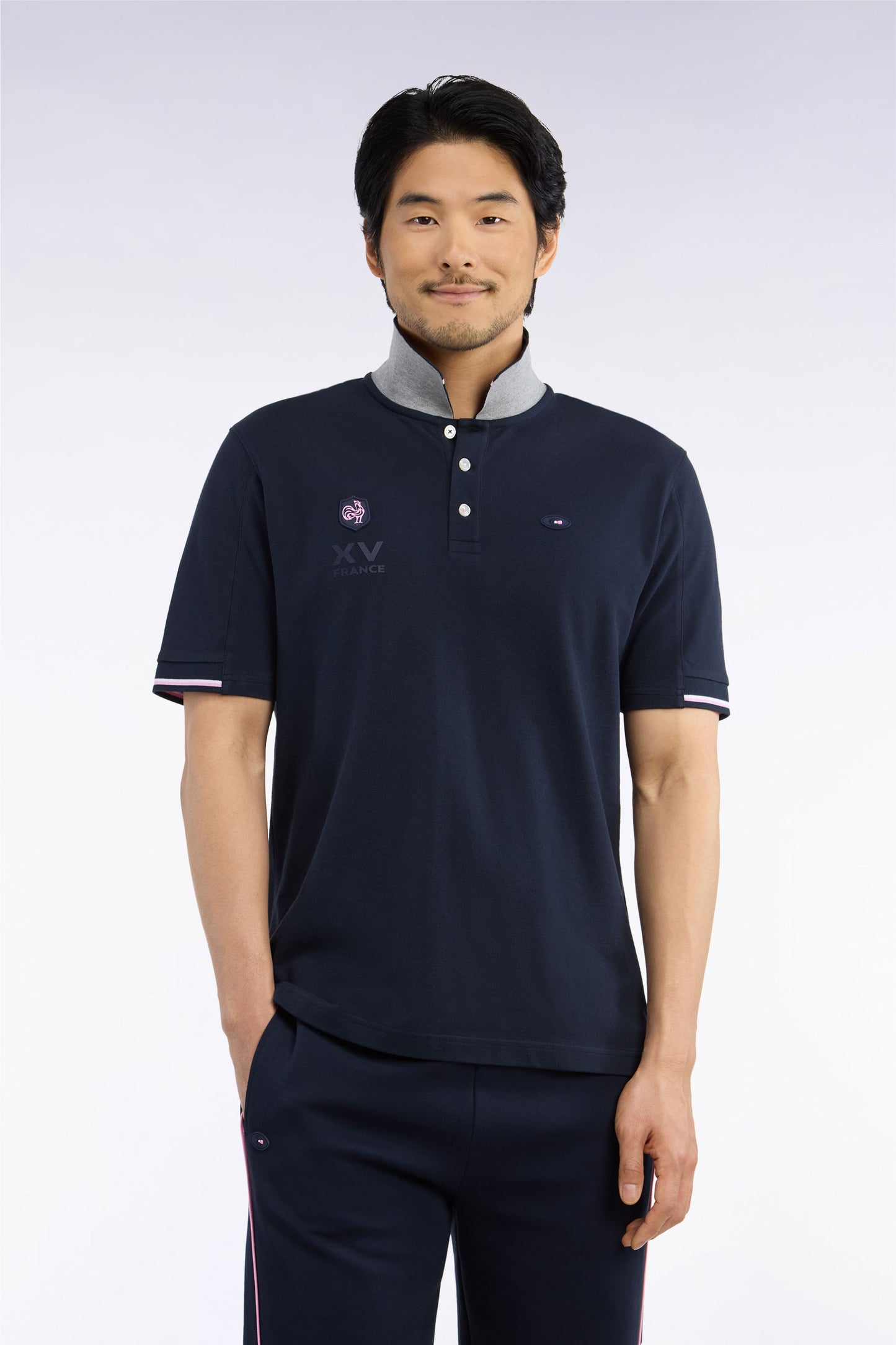 Polo manches courtes marine XV de France coupe droite