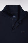 Polo manches longues en coton Pima bleu marinecoupe droite