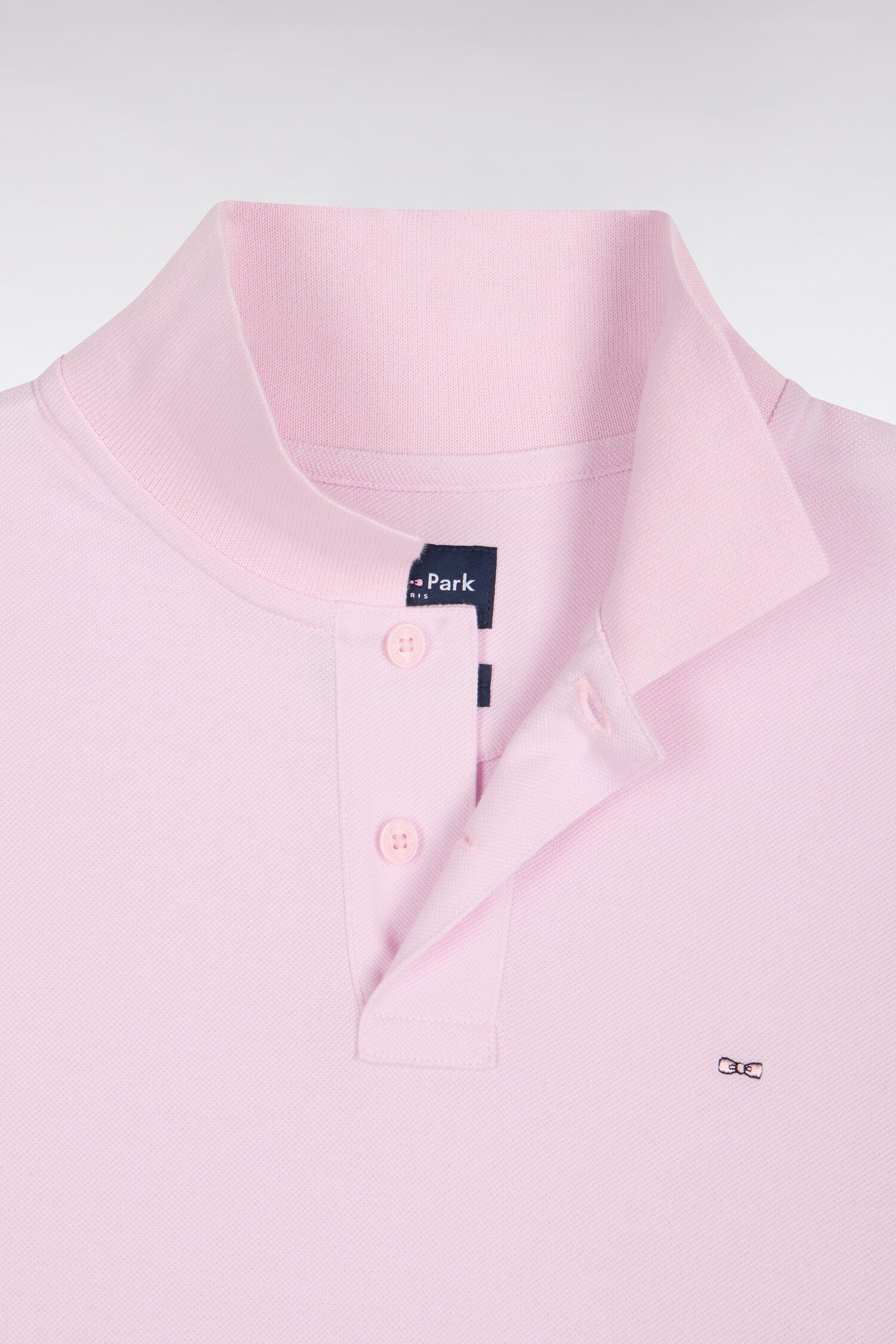 Poloshirt lange Ärmel aus Baumwolle Pima rosa gerade Passform