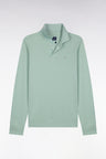 Polo manches longues en coton Pima vert coupe droite