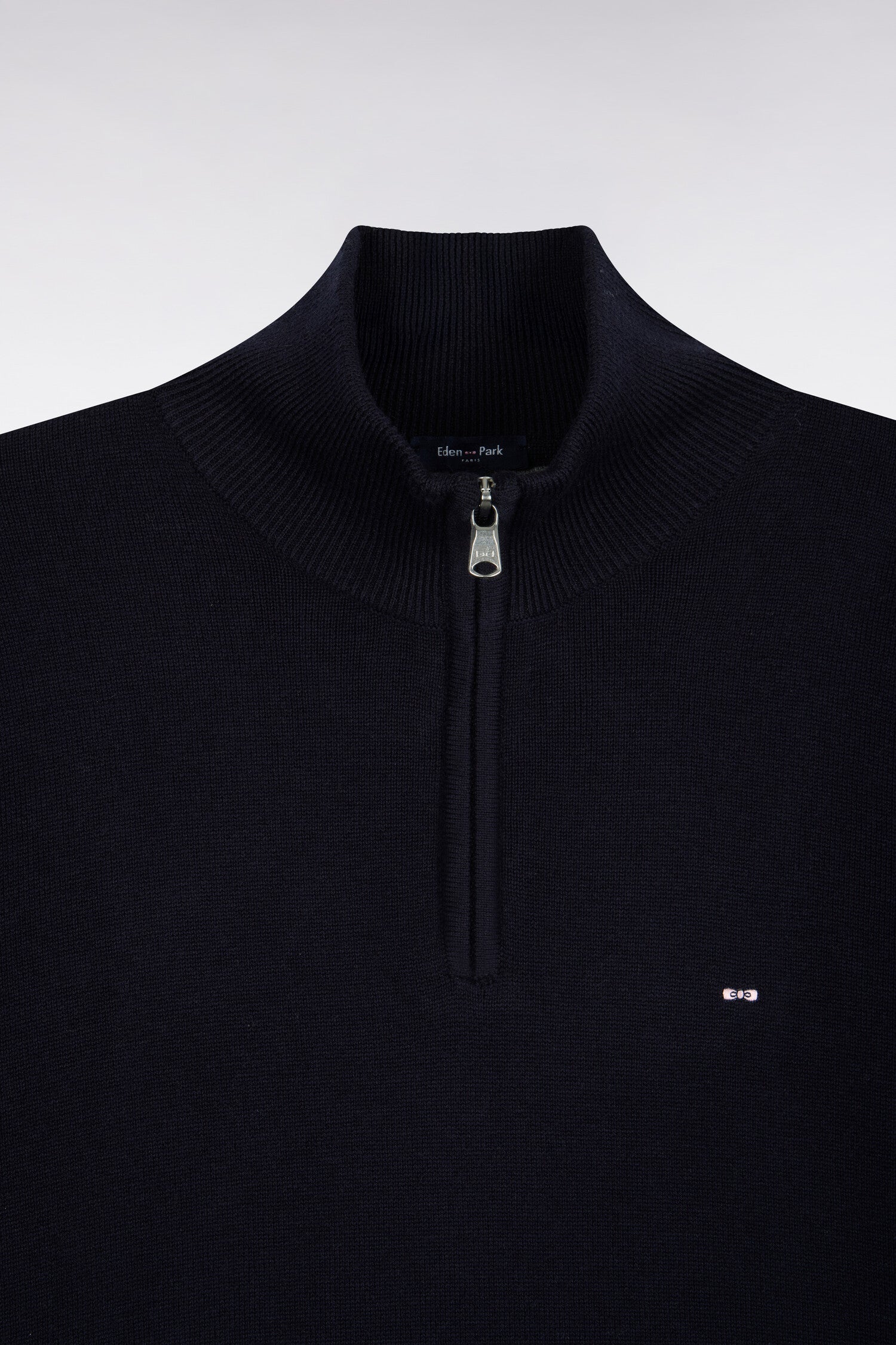 Pullover col camionneur aus Baumwolle Marineblau