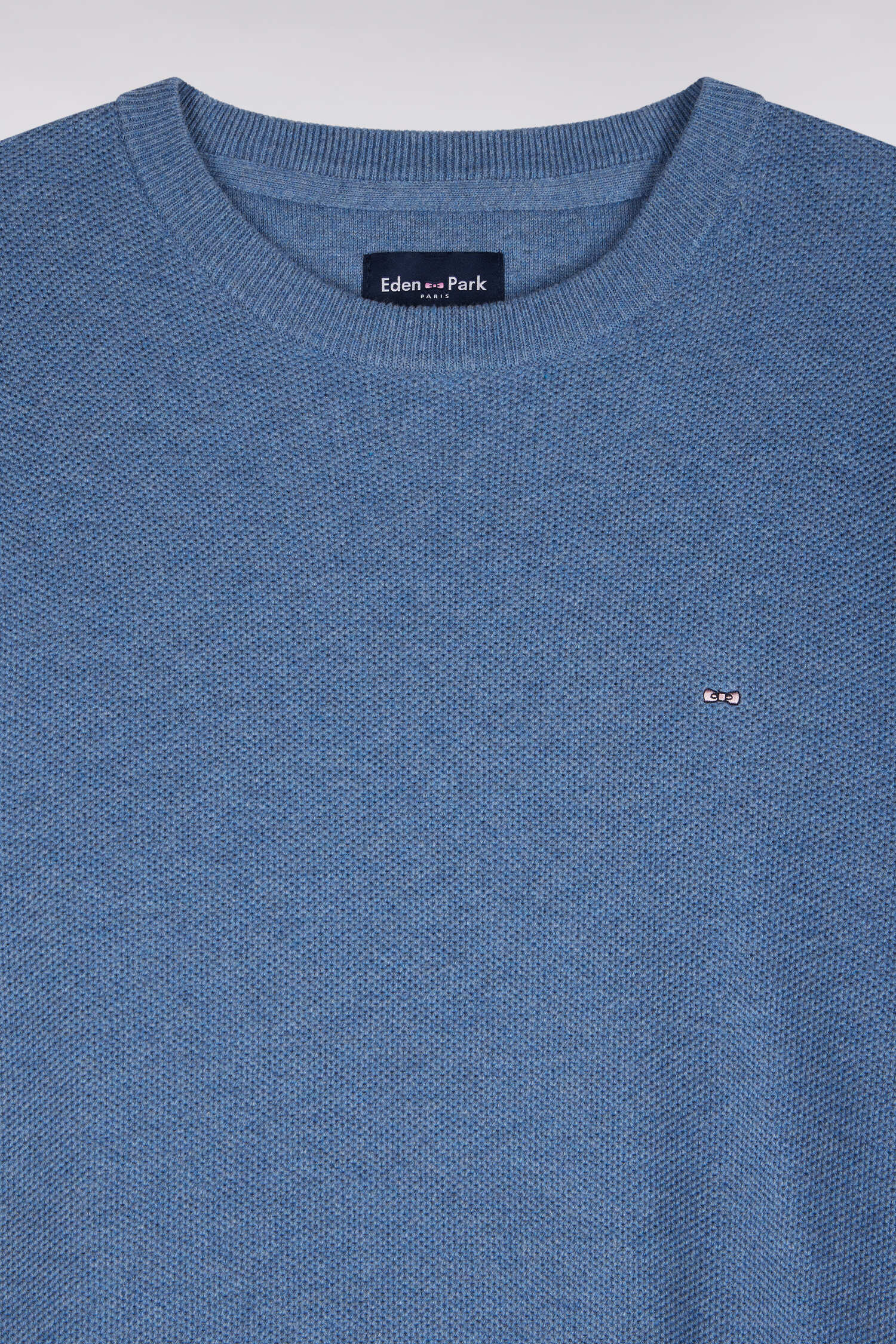 Pullover Rundhalsausschnitt aus Baumwolle Blau foncé