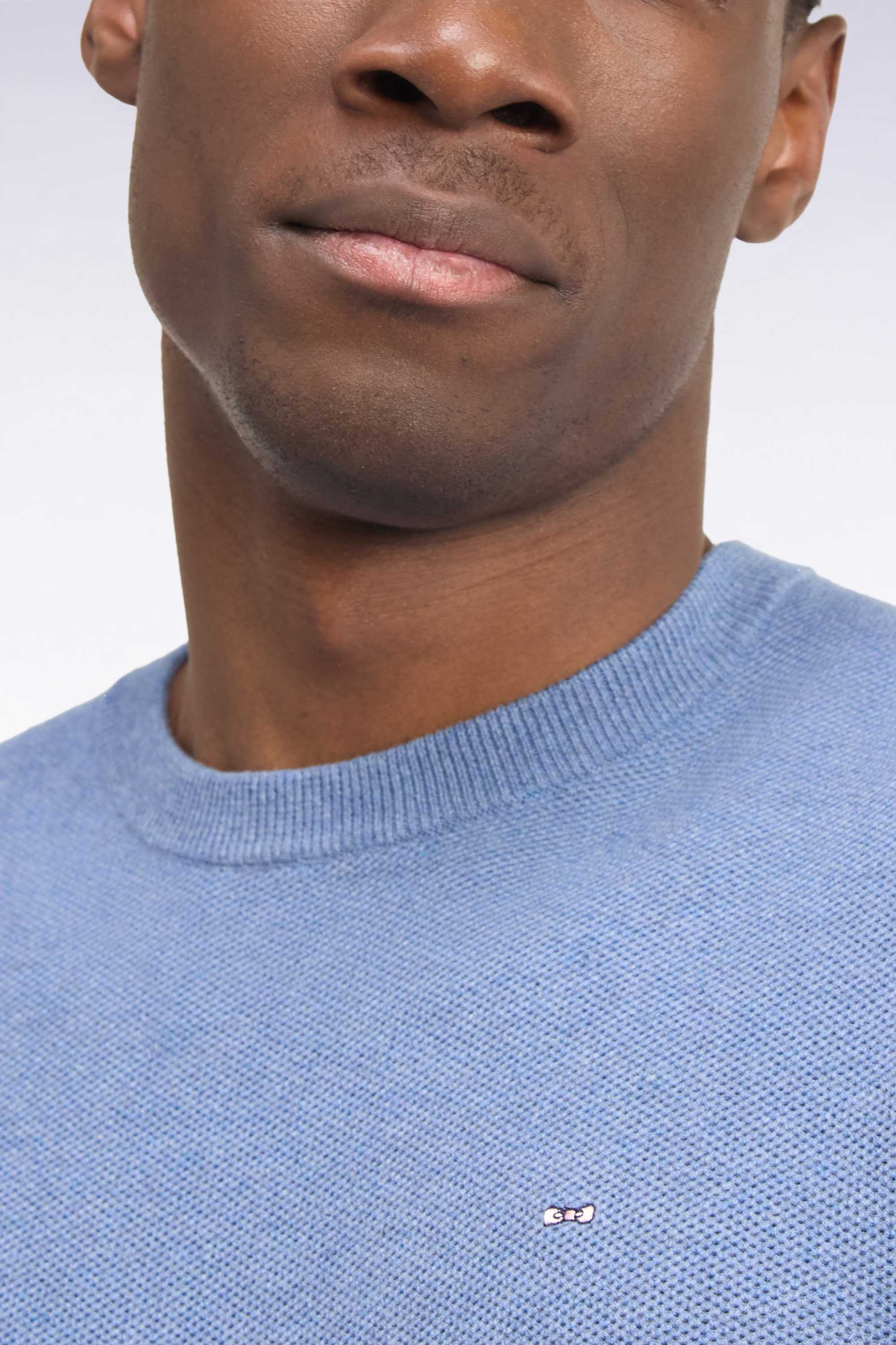 Pullover Rundhalsausschnitt aus Baumwolle Blau foncé