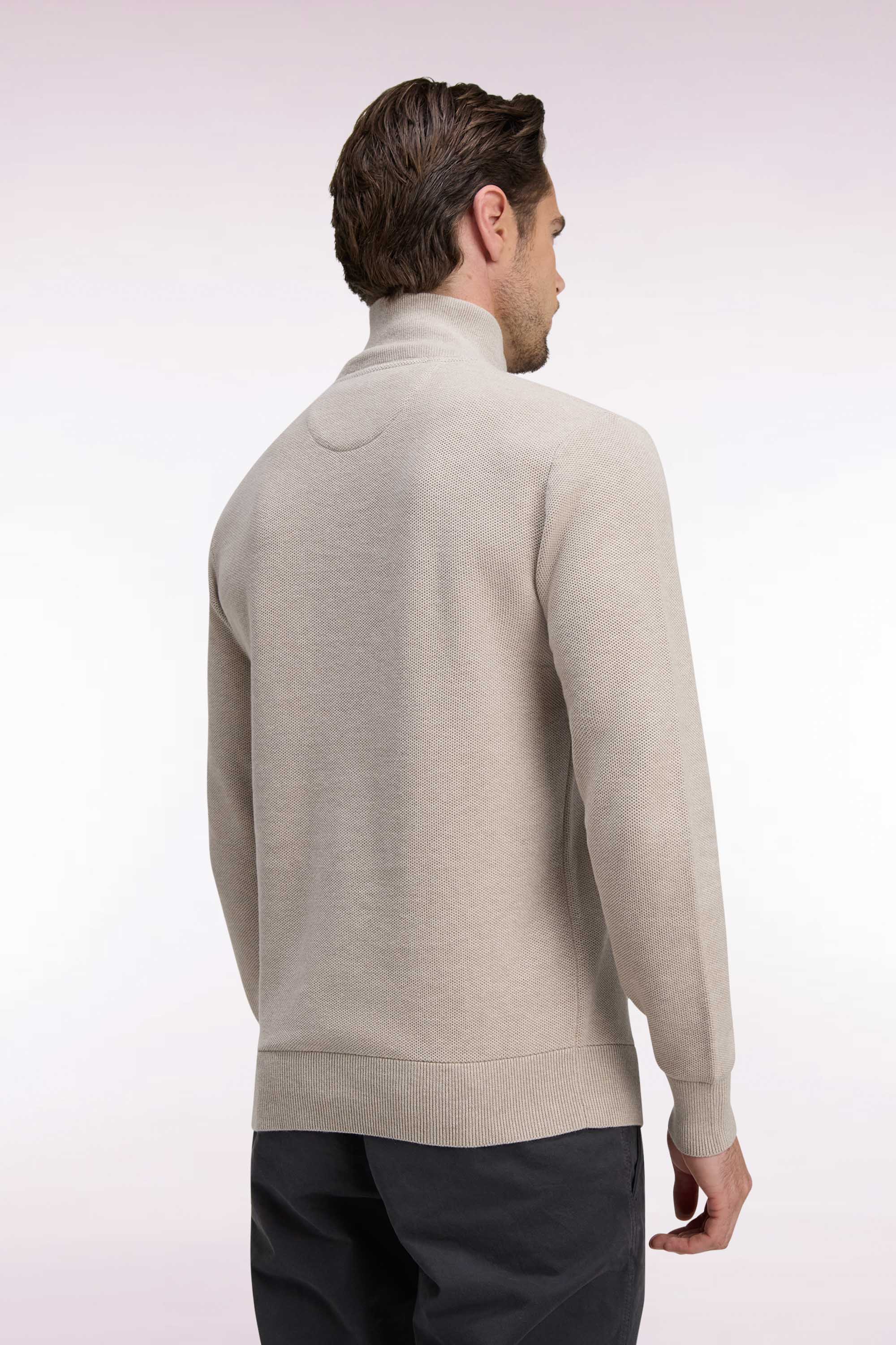 Pullover col camionneur aus Baumwolle Beige