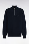Pull col camionneur en coton marine coupe droite