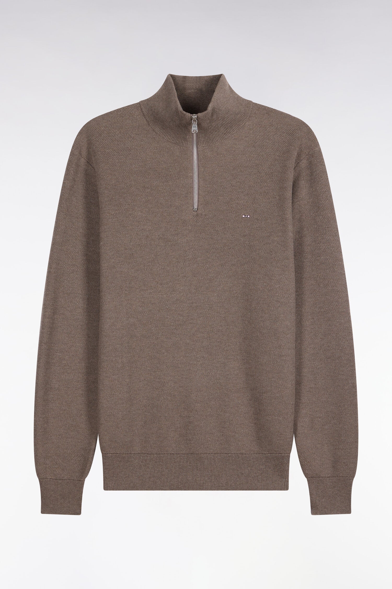 Pullover col camionneur aus Baumwolle Braun