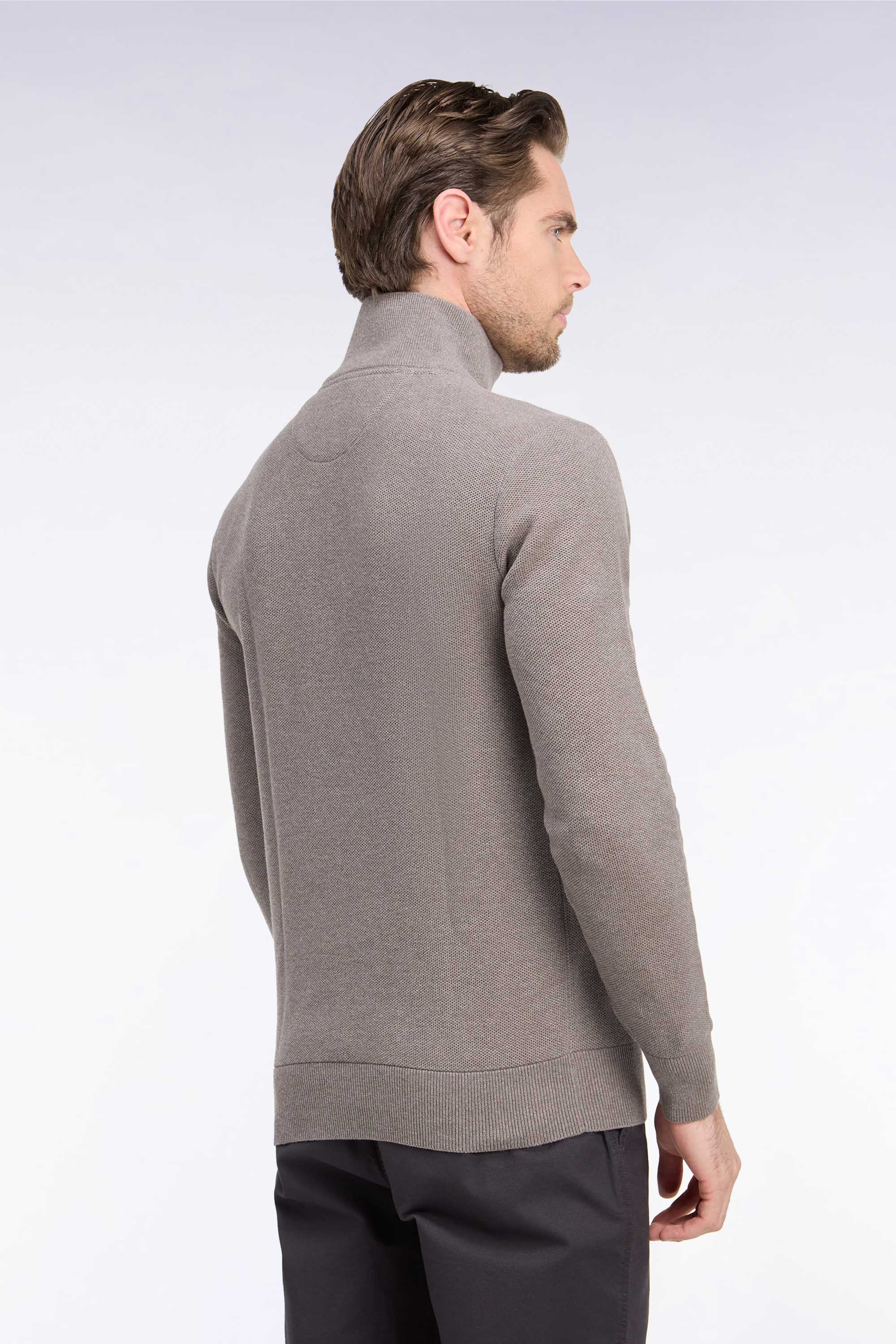 Pullover col camionneur aus Baumwolle Braun