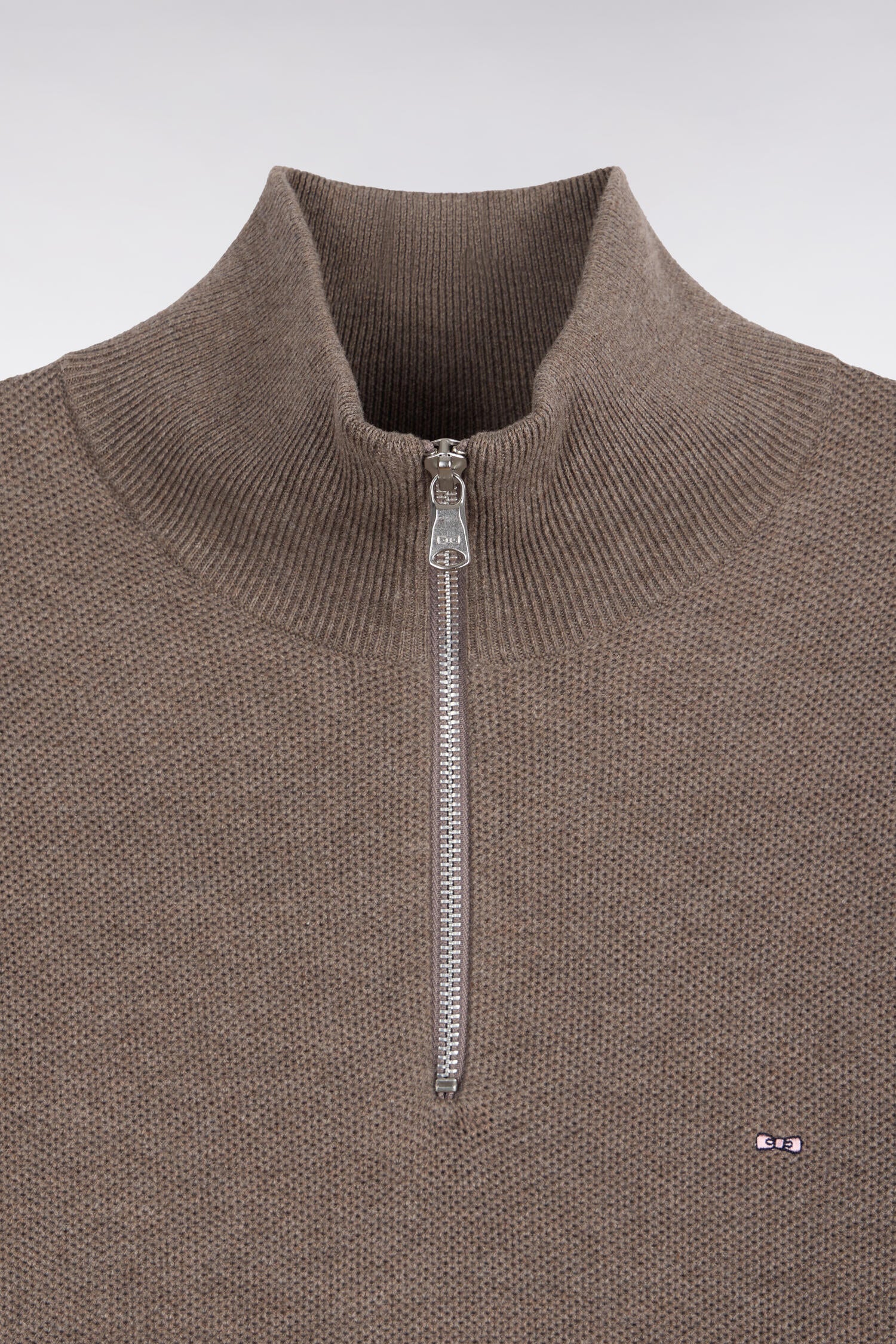 Pullover col camionneur aus Baumwolle Braun