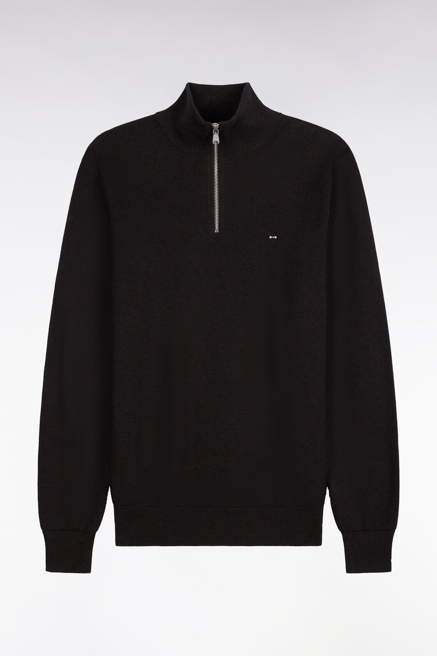 Pull col camionneur en coton marron coupe droite