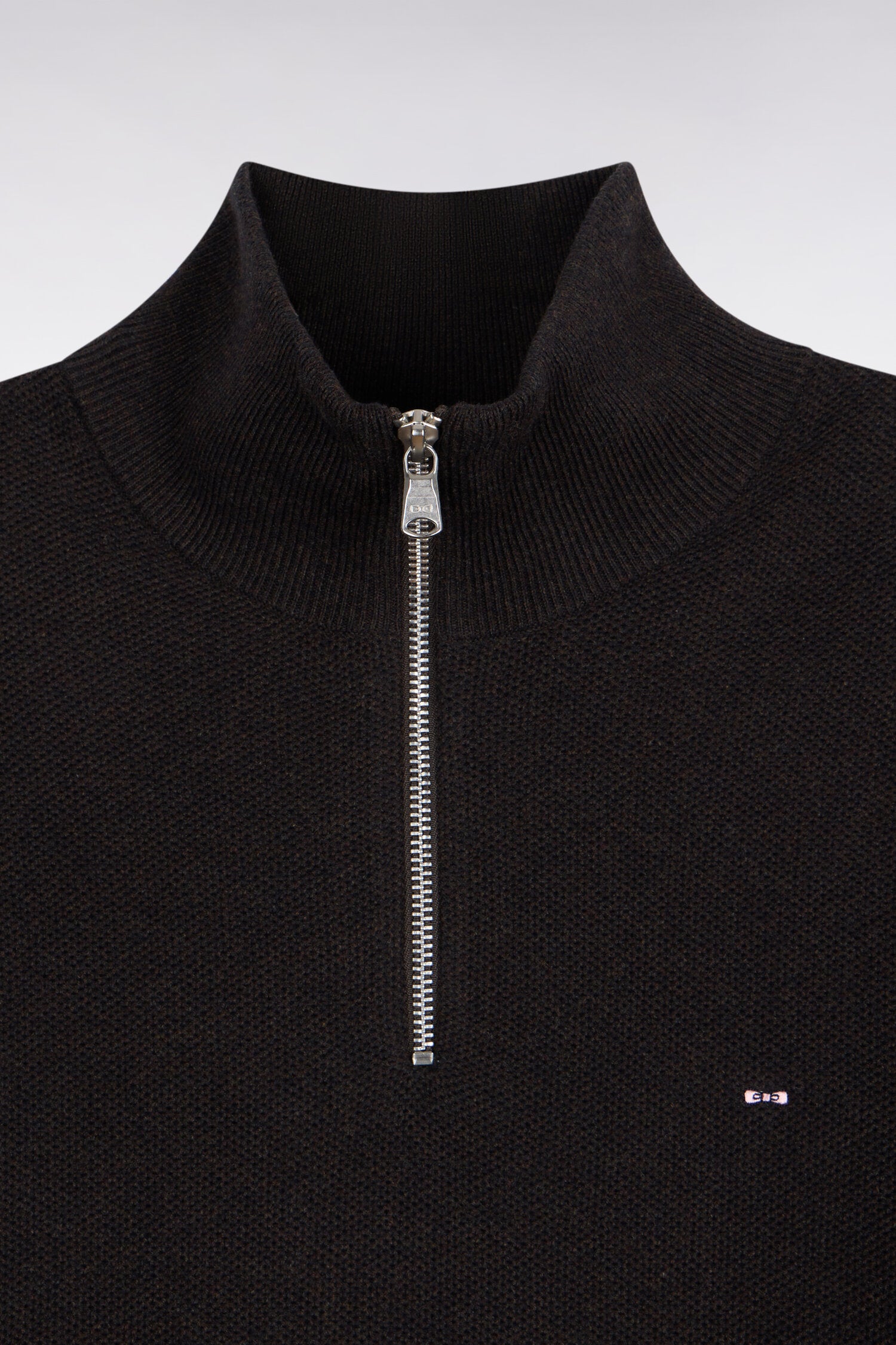 Pullover col camionneur aus Baumwolle Braun