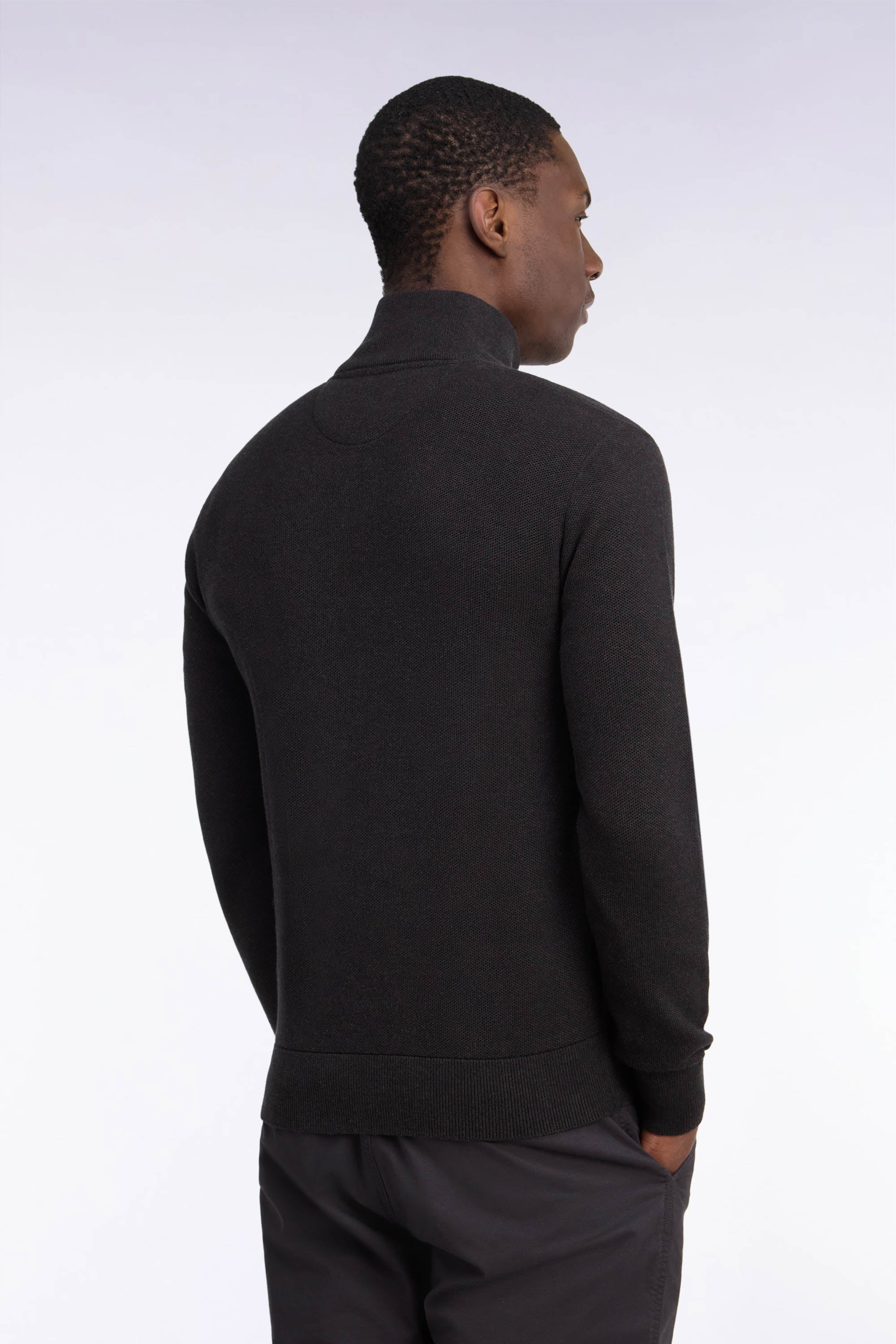 Pullover col camionneur aus Baumwolle Braun