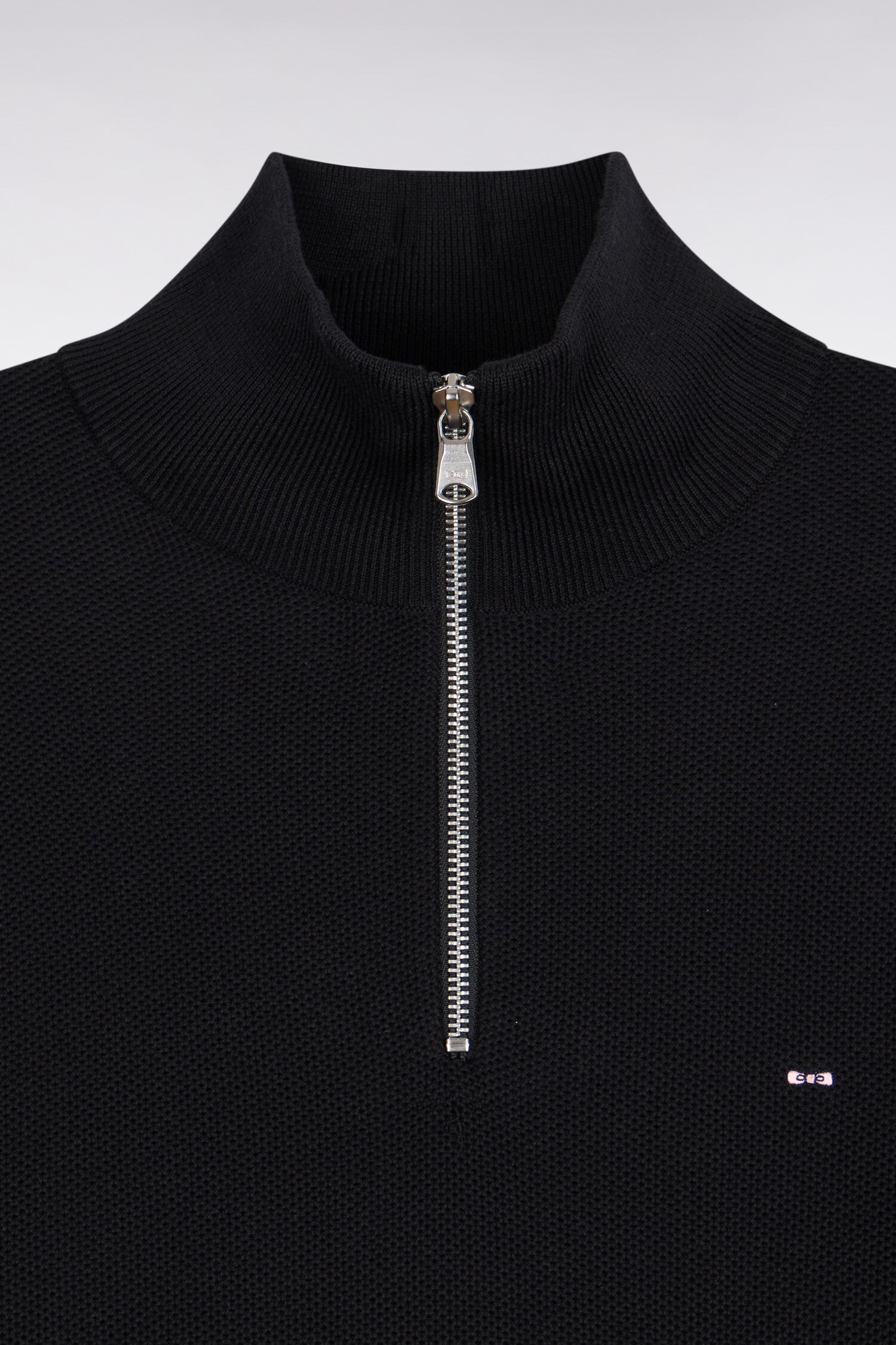 Pullover col camionneur aus Baumwolle Schwarz