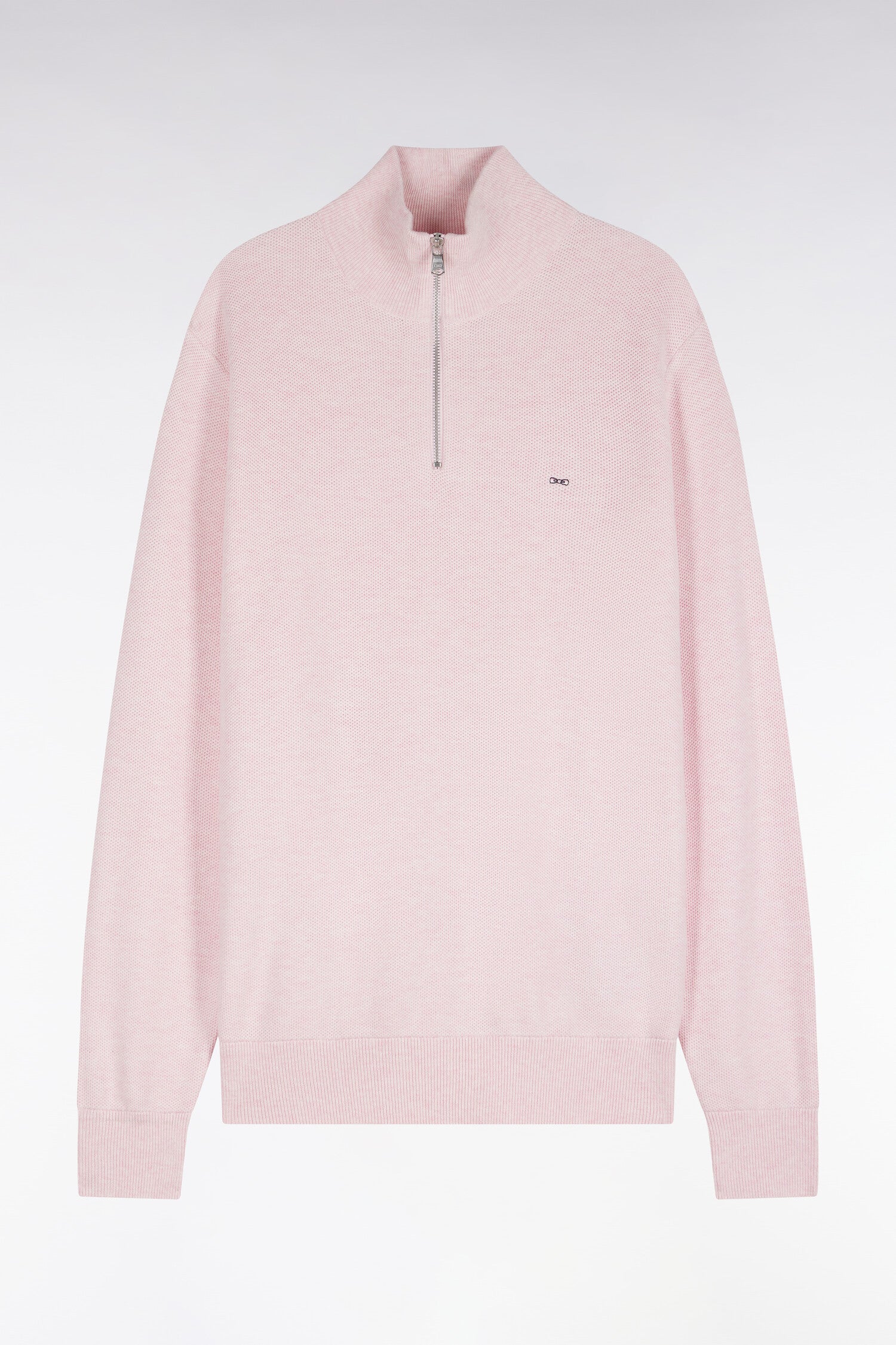 Pullover col camionneur aus Baumwolle Rosa