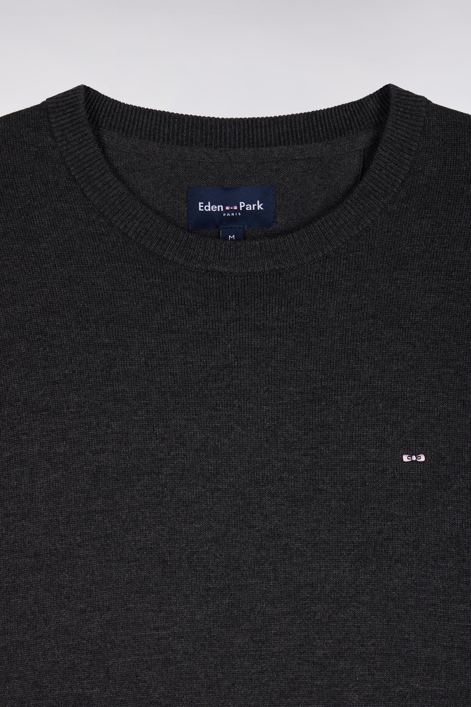 Pullover mit Rundhalsausschnitt aus Baumwolle und viscose Dunkelgrau gerade Passform