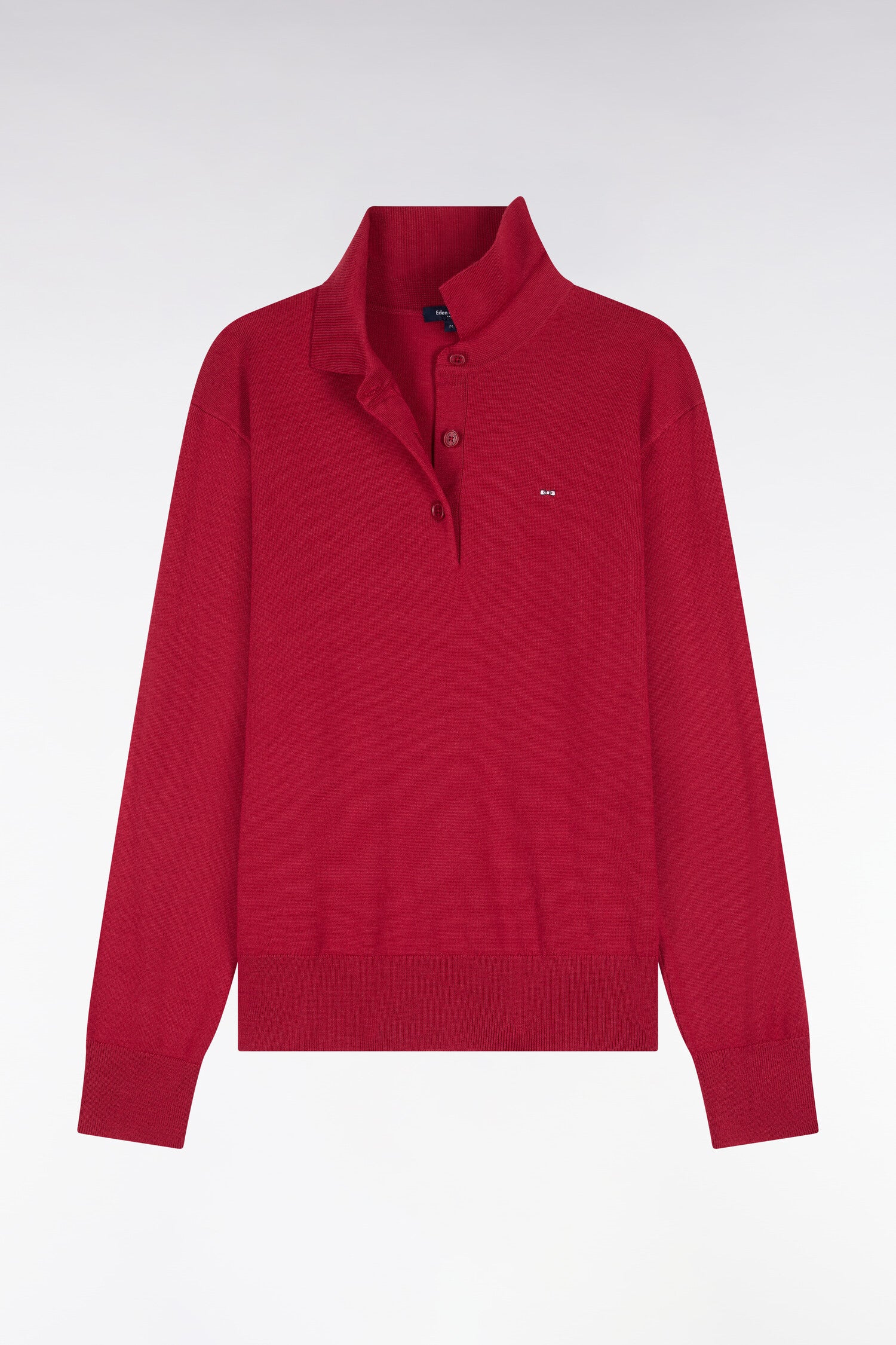 Pull col maillot en laine rouge coupe décontractée