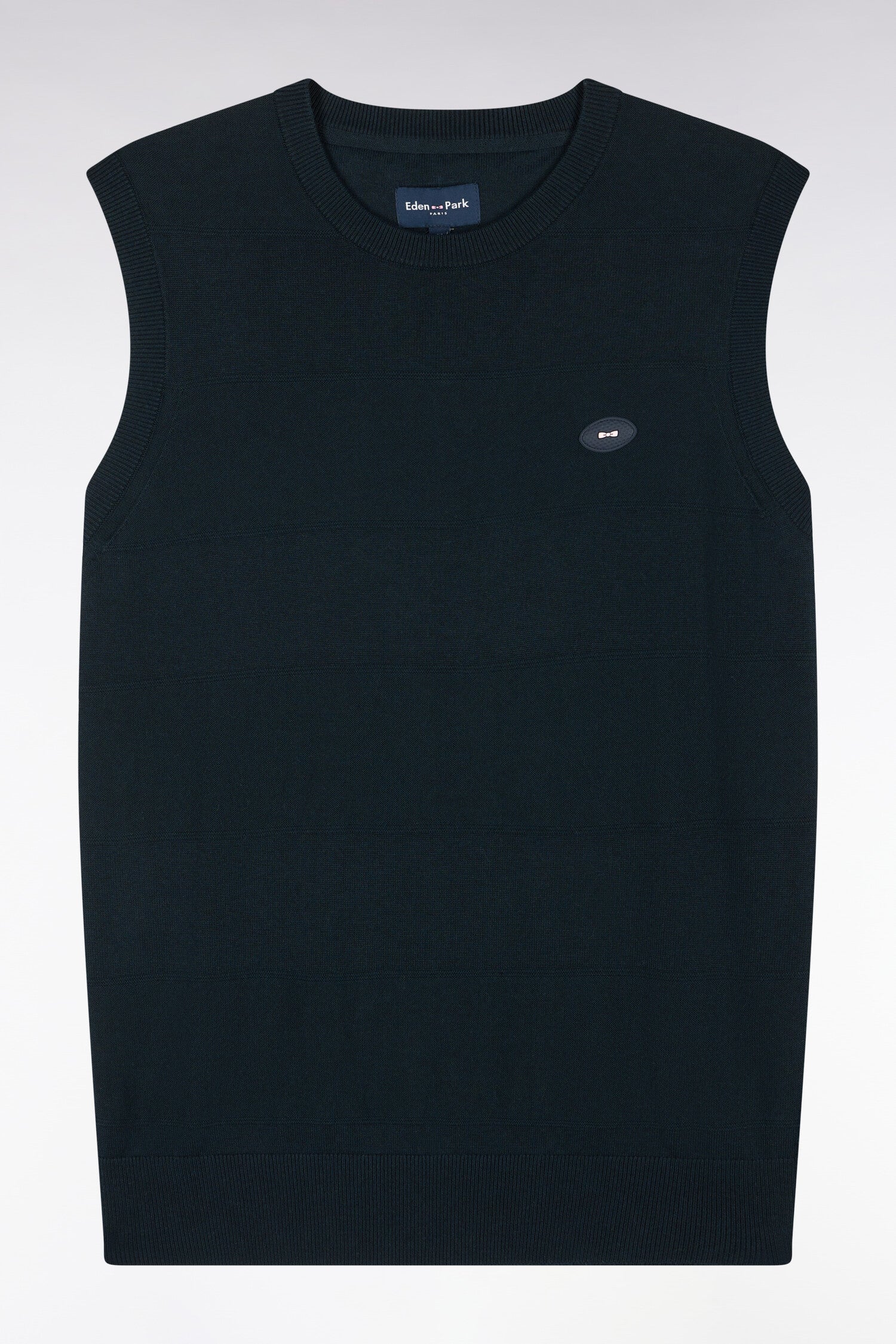 Pull débardeur golf en coton et viscose marine coupe droite