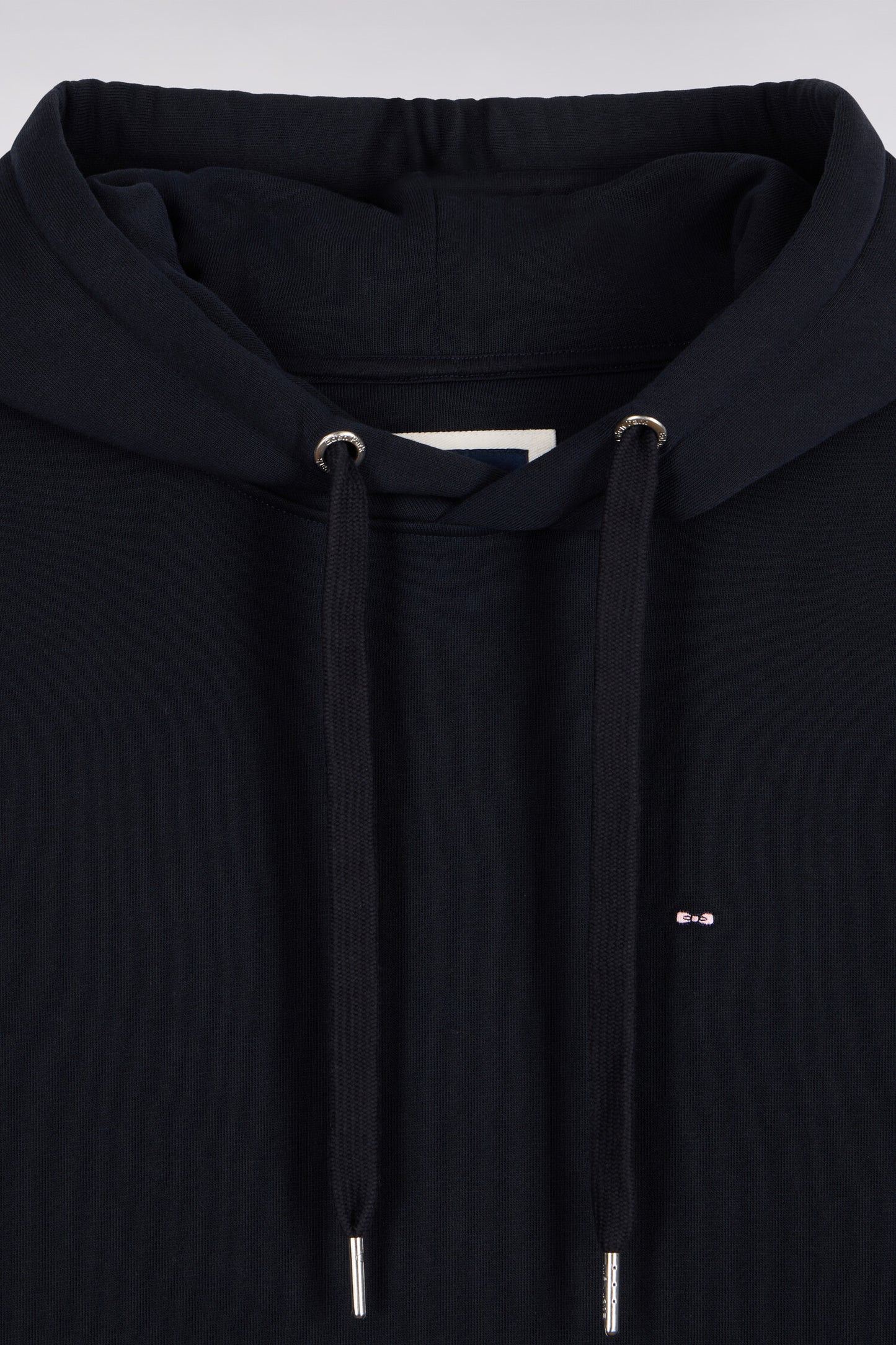 Sweatshirt à capuche en molleton coton marine coupe droite