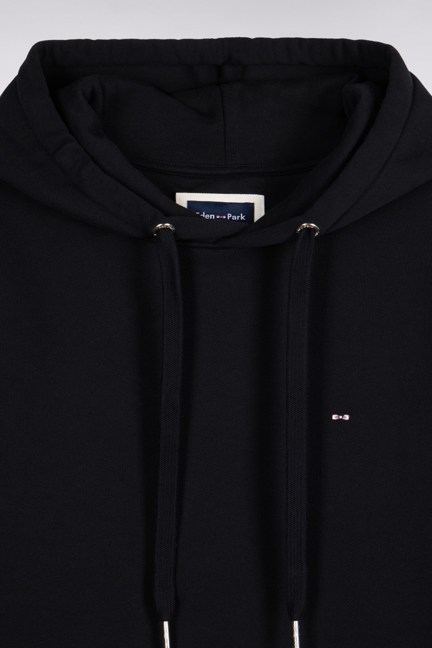 Sweatshirt à capuche en molleton coton noir coupe droite