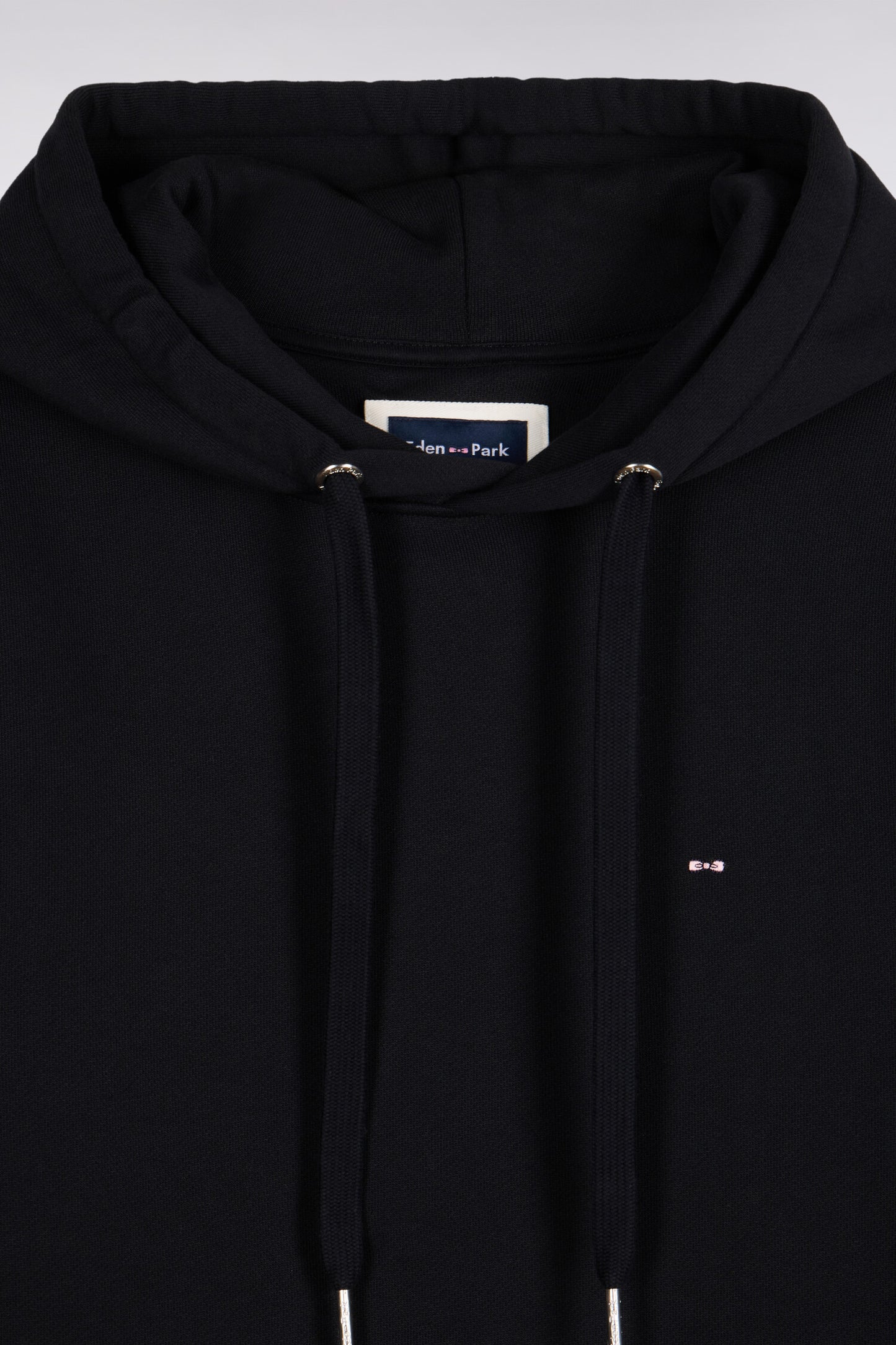 Sweatshirt à capuche en molleton coton noir coupe droite