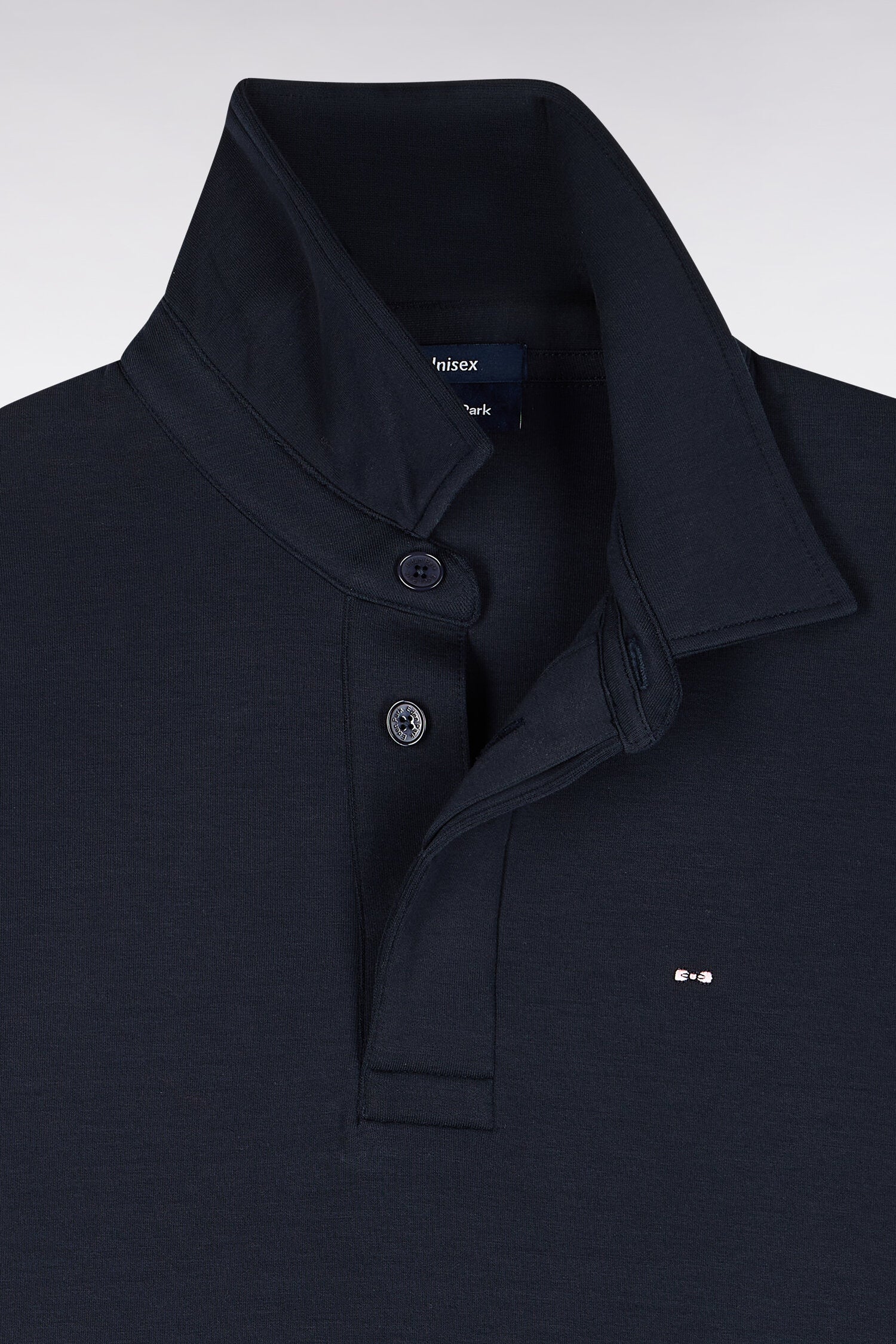 Sweatshirt unisexe à col maillot en interlock de coton marine