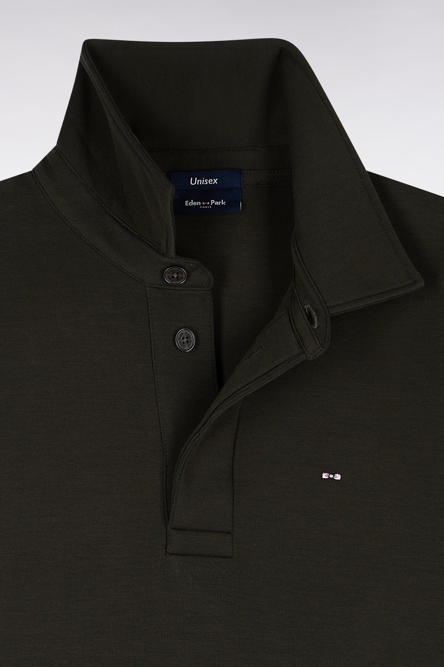 Sweatshirt unisexe à col maillot en interlock de coton kaki