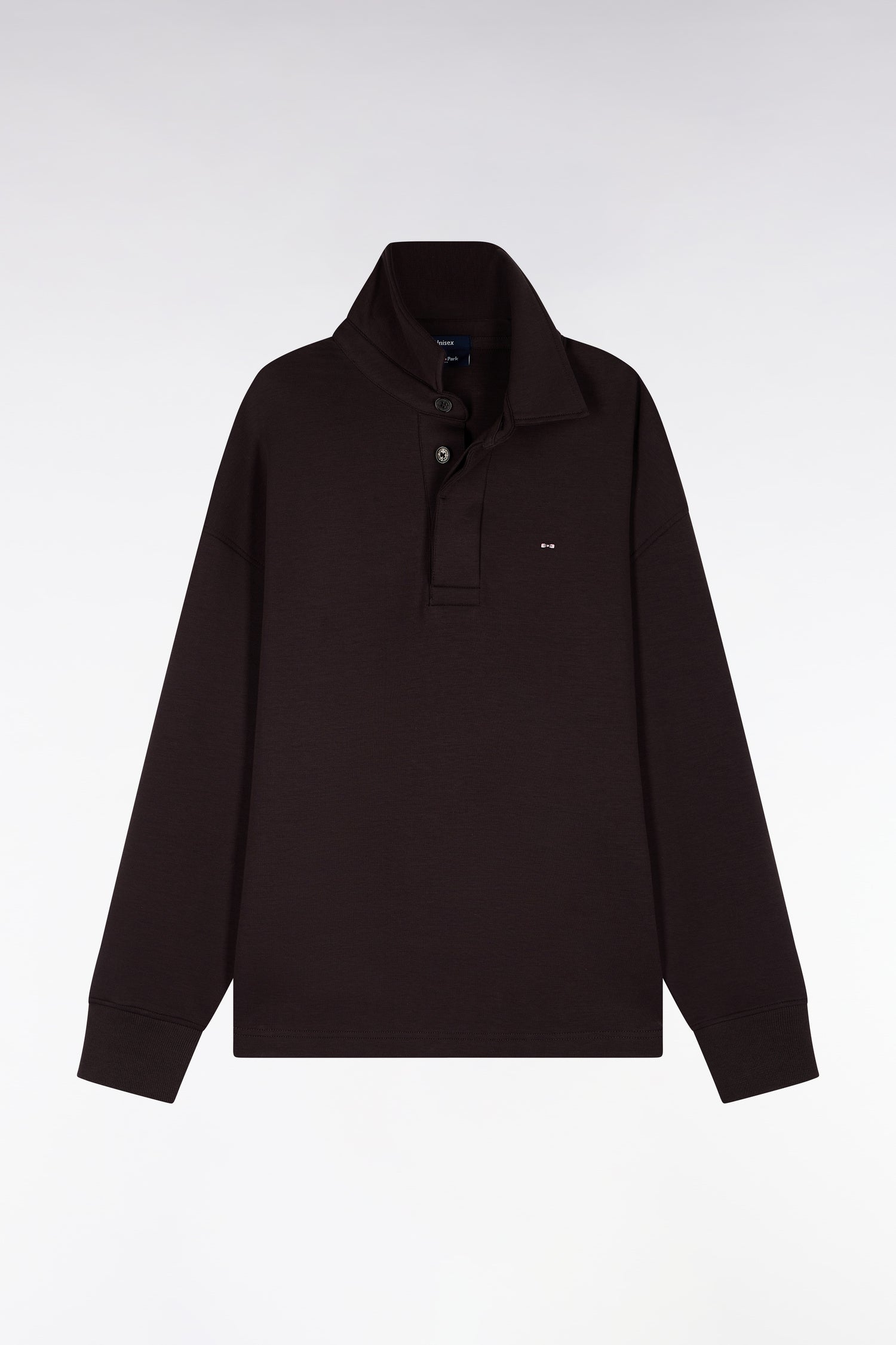 Sweatshirt unisexe à col maillot en interlock de coton marron