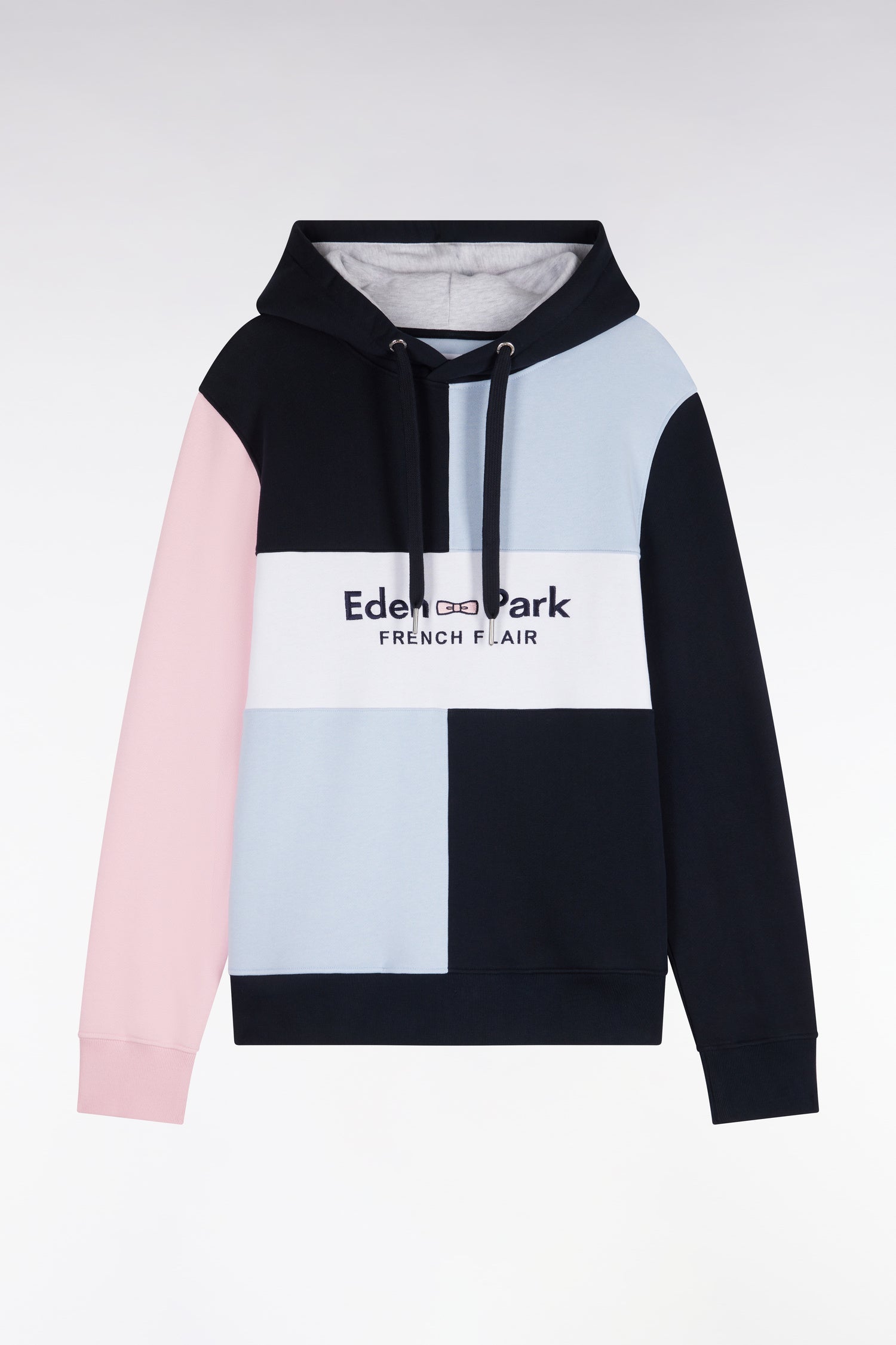 Sweatshirt mit Kapuze aus Sweatstoff Baumwolle Marineblau gerade Passform